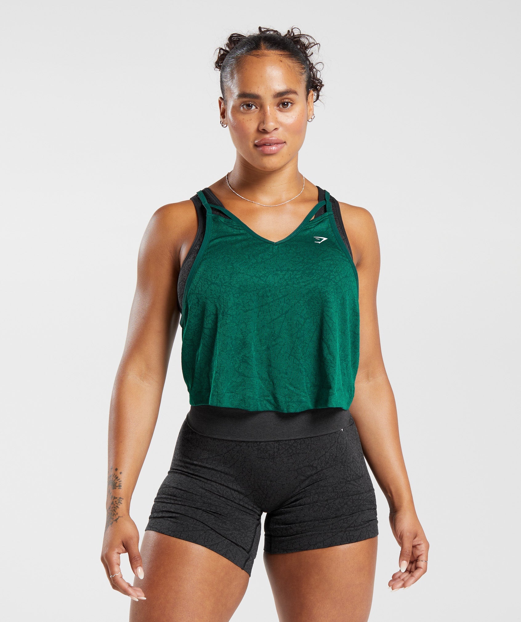 Adapt Pattern Loose Midi Seamless Tank in Forest Green/Rich Green - view 1