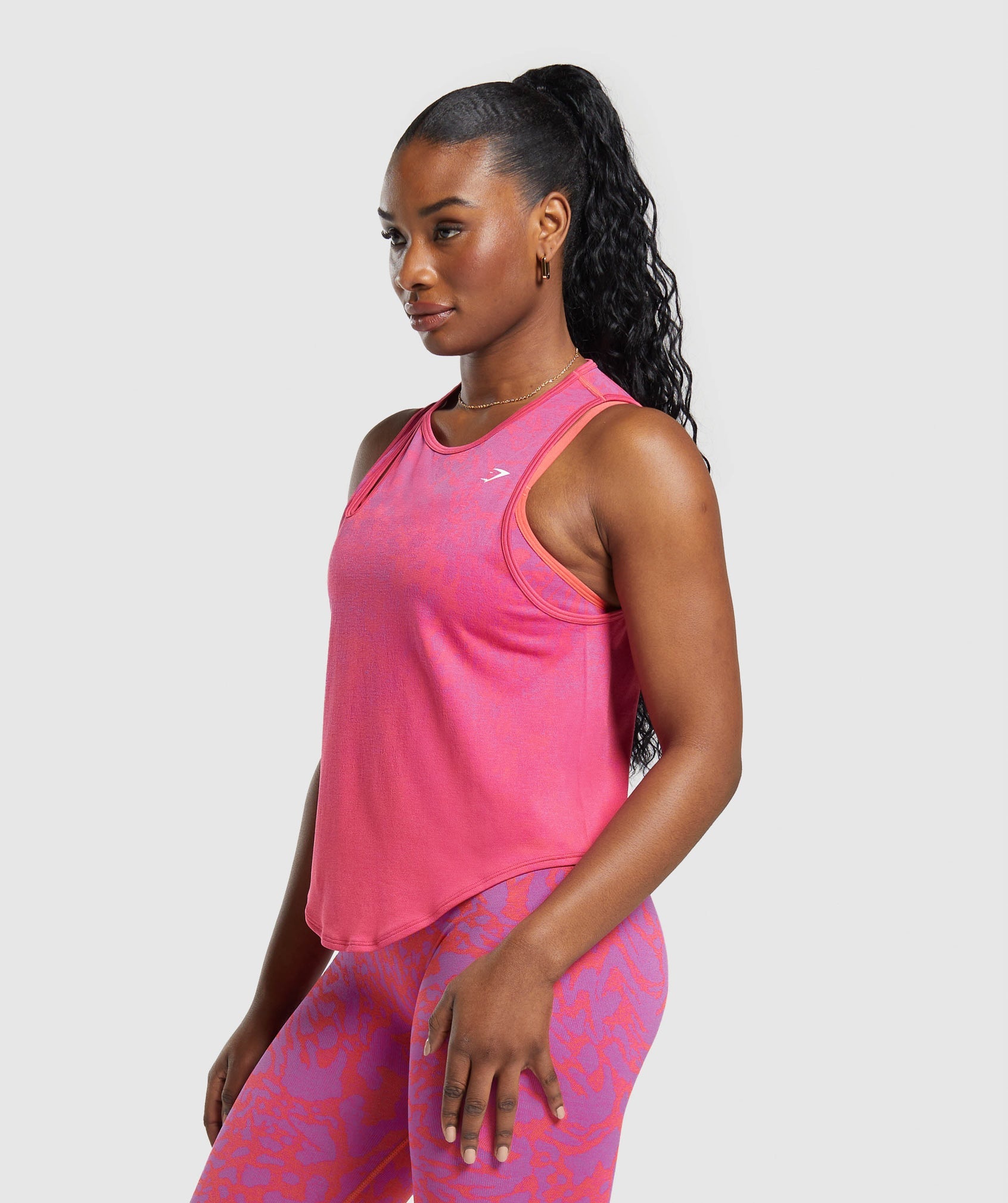 Adapt Safari Seamless Drop Arm Faded Tank in Shelly Pink/Fly Coral - view 3