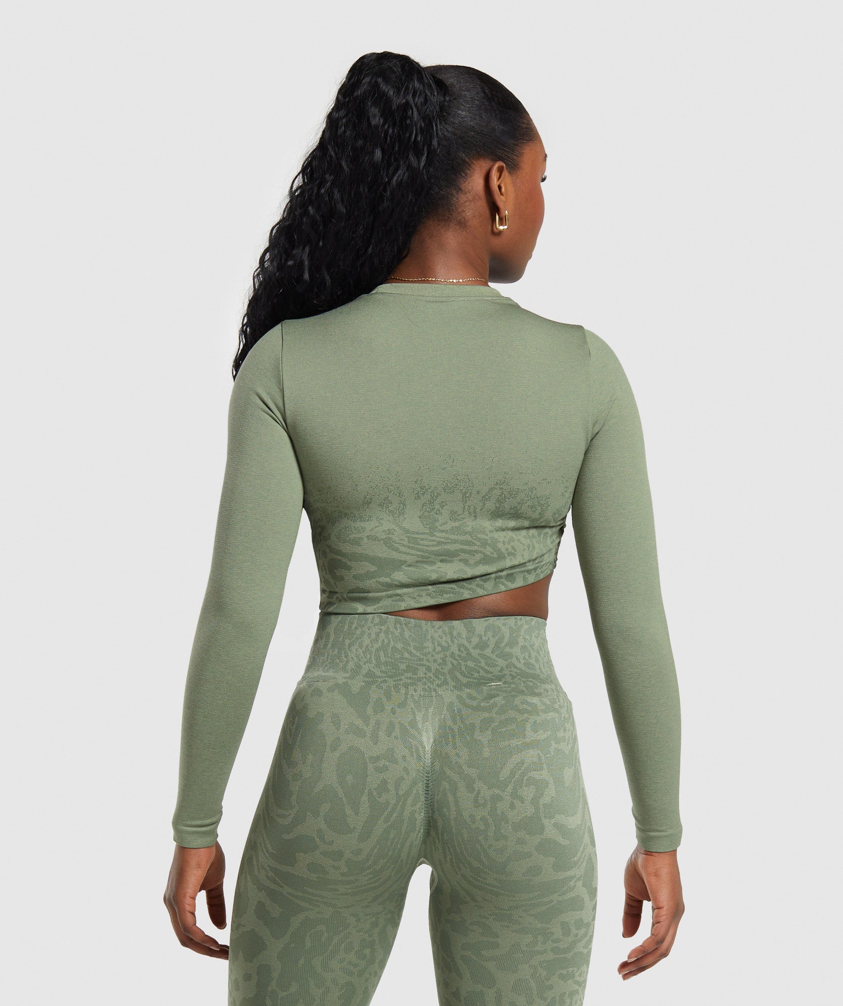 Adapt Safari Seamless Faded Long Sleeve Top in Force Green/Faded Green - view 2