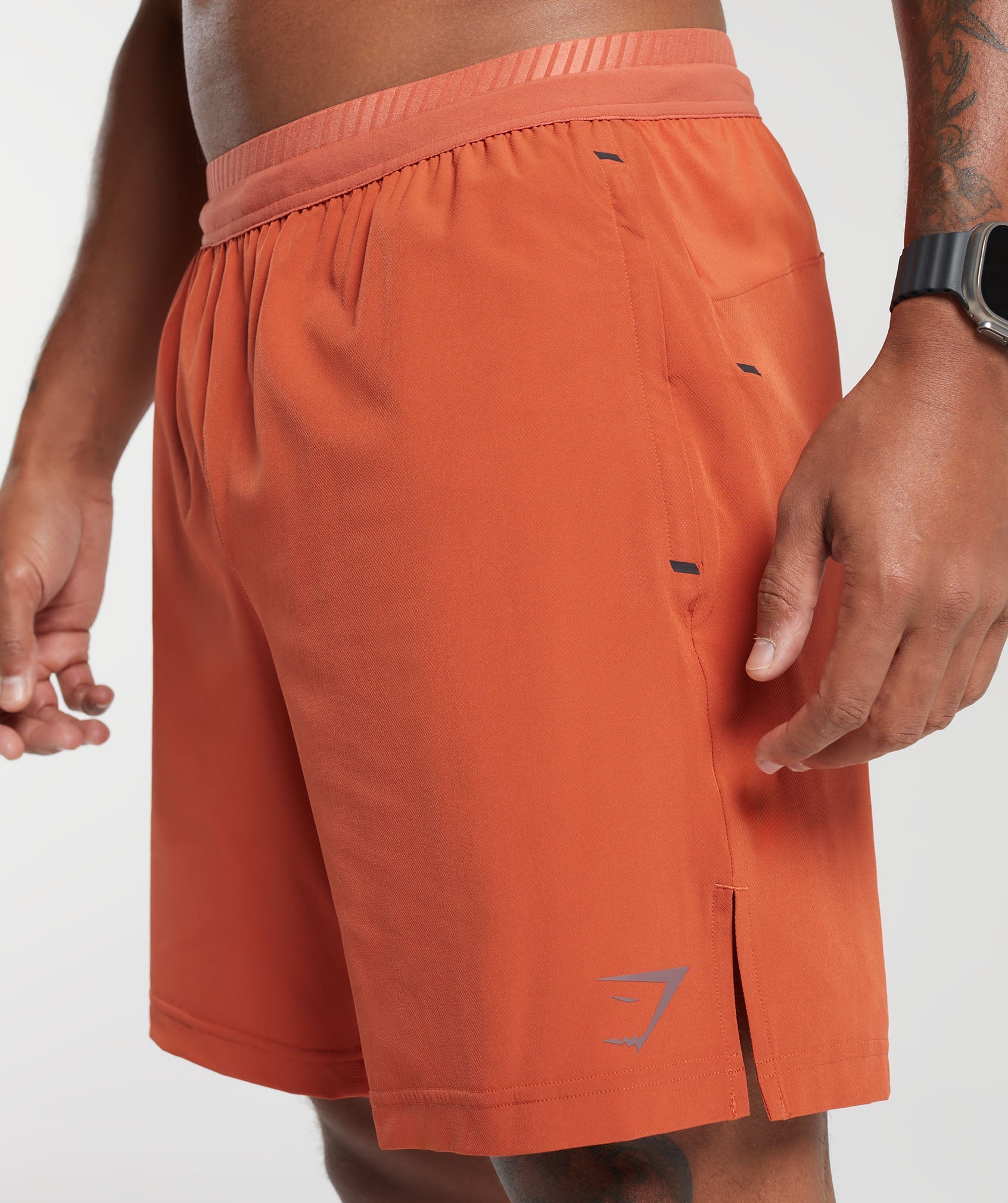 Apex 7" Hybrid Shorts in Rust Orange - view 6