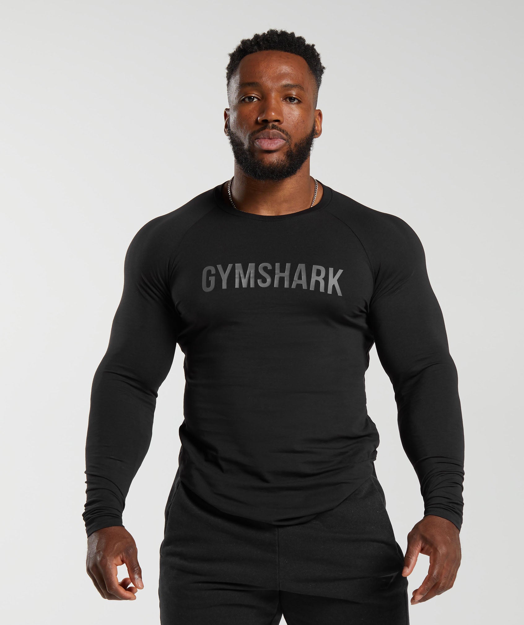 Apollo Long Sleeve T-Shirt in Black/Silhouette Grey - view 1