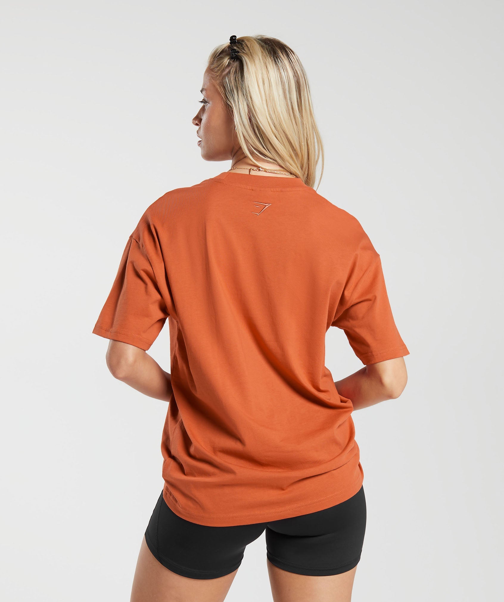 Block Oversized T-Shirt in Rust Orange - view 2