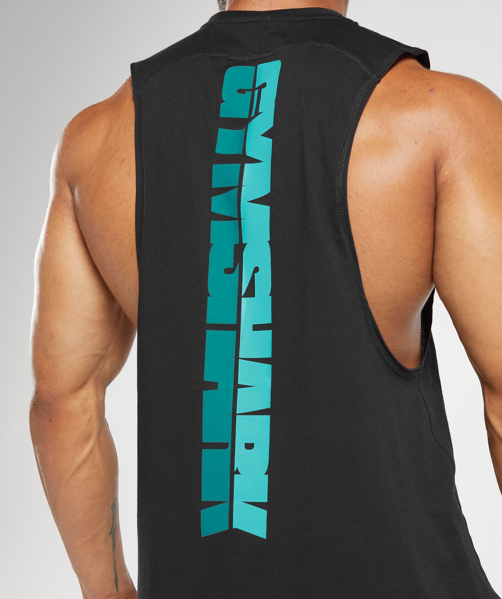 Bold Drop Arm Tank in Black/Seafoam Blue - view 6