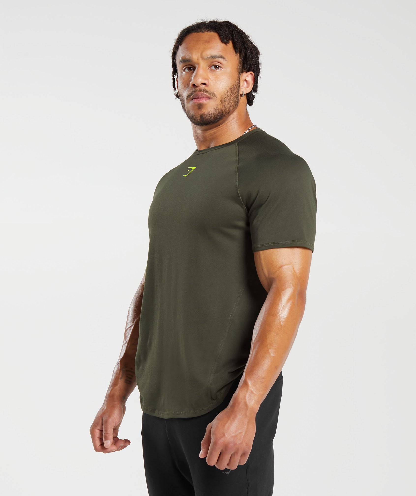Bold T-Shirt in Deep Olive Green - view 3