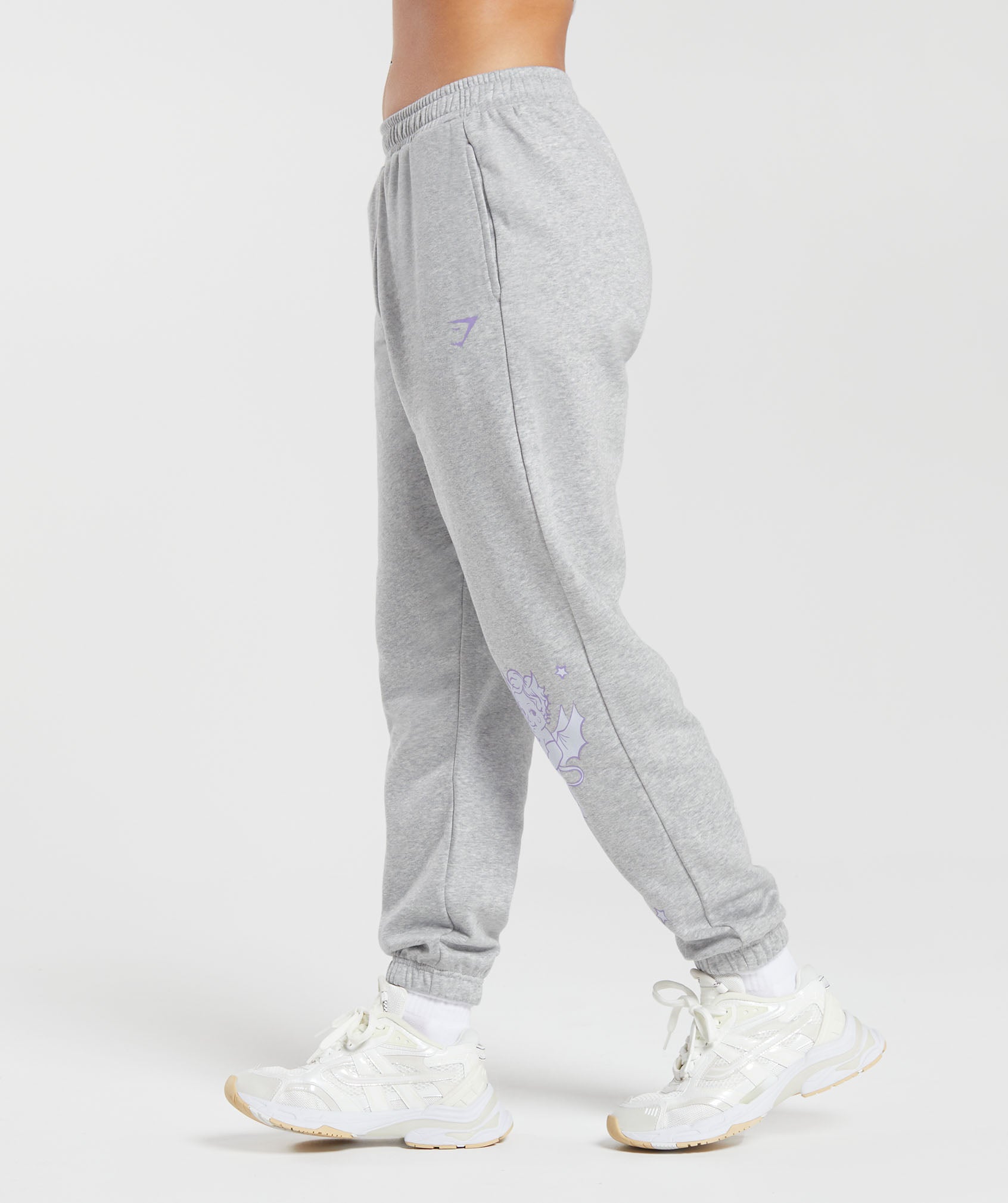 Cherub Graphic Joggers in Light Grey Core Marl - view 3