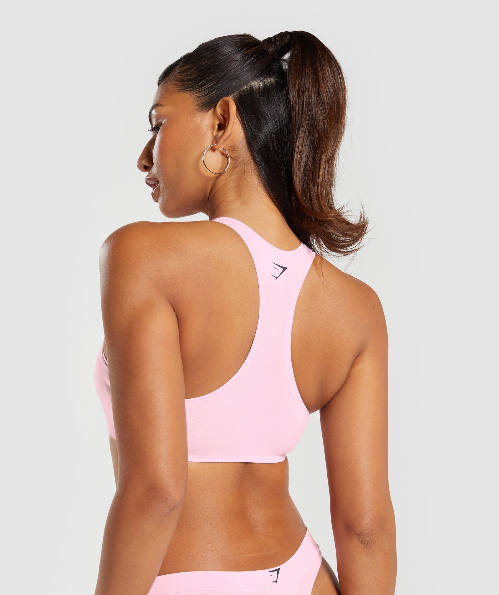 Cotton Graphic Bralette in Dolly Pink - view 2