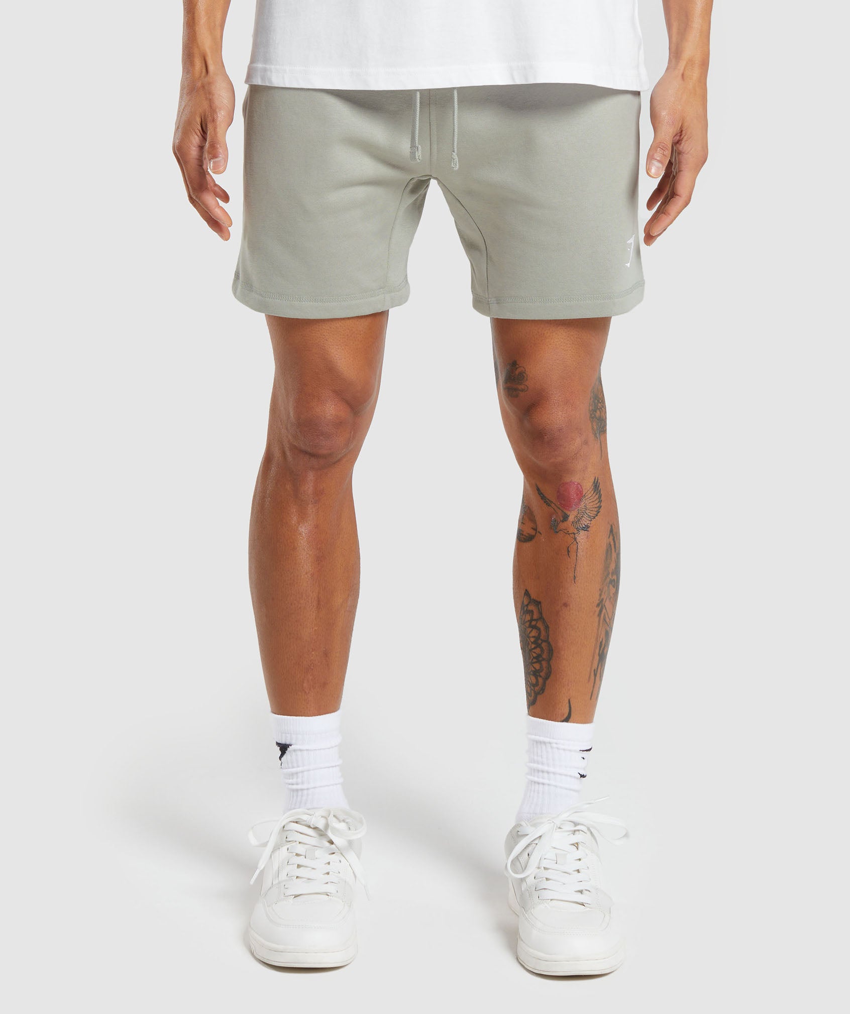 Crest 7" Shorts in Stone Grey