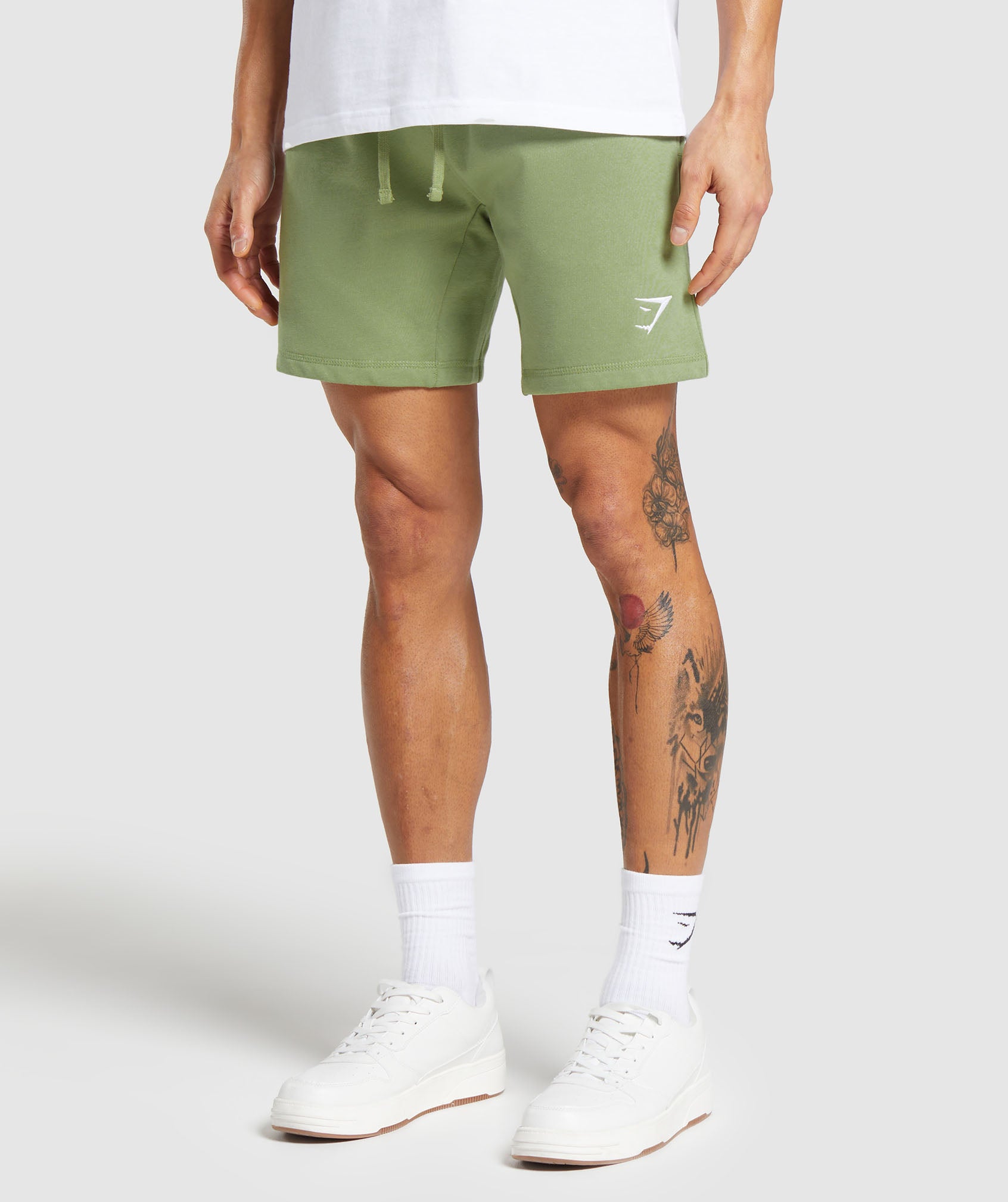 Crest 7" Shorts in Natural Sage Green - view 3