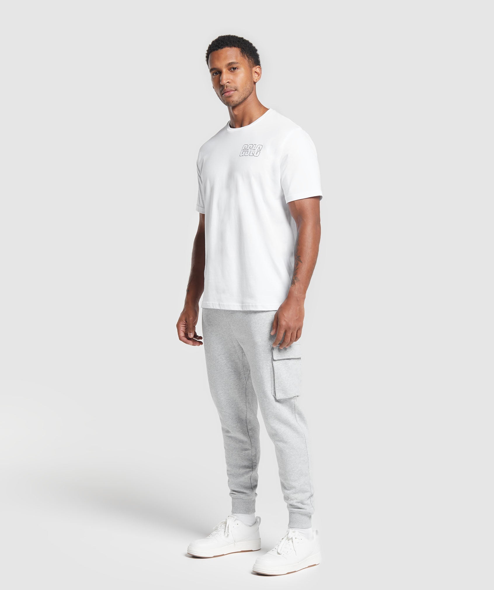 Crest Cargo Joggers in Light Grey Marl - view 4