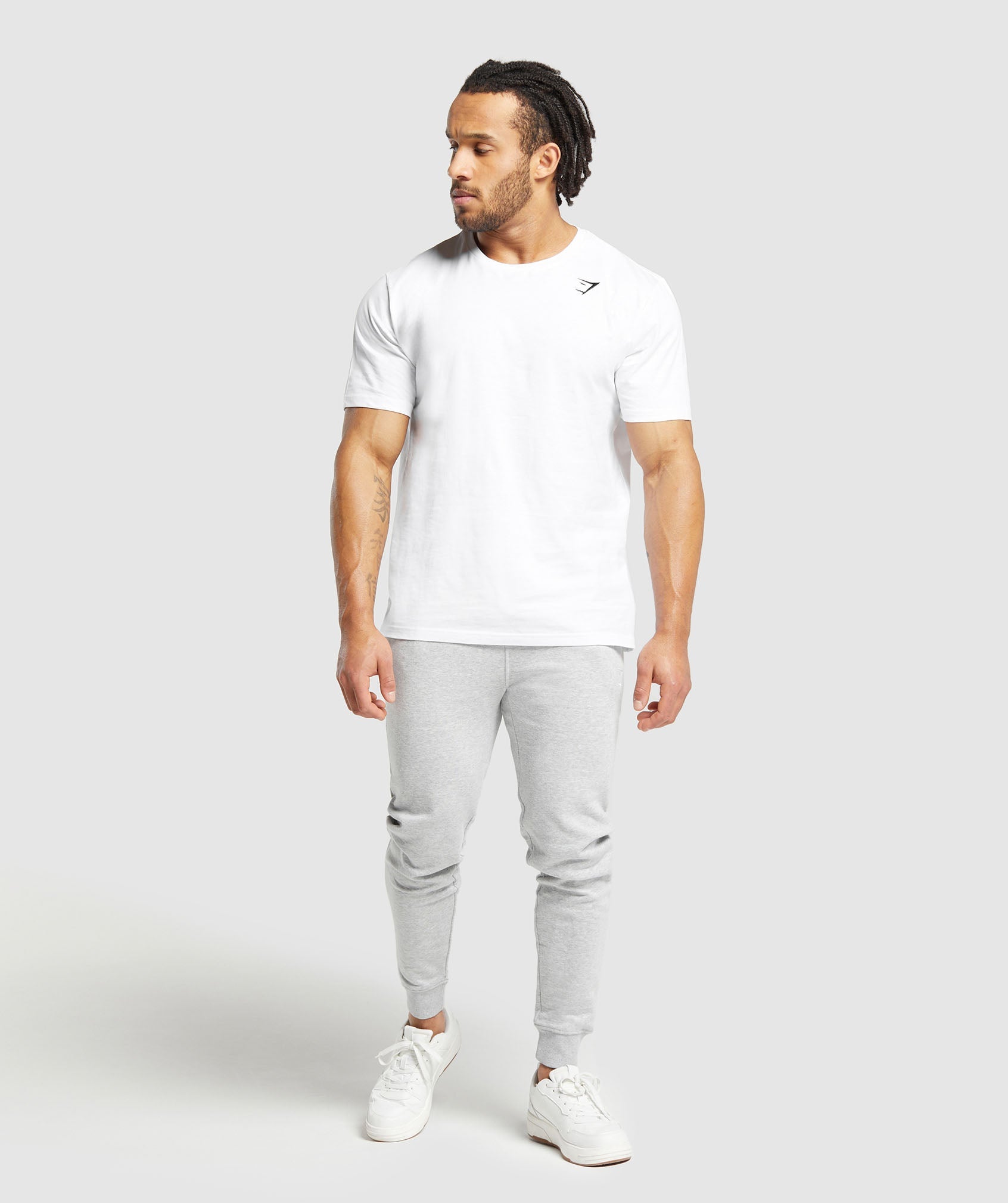 Crest Joggers in Light Grey Marl - view 3