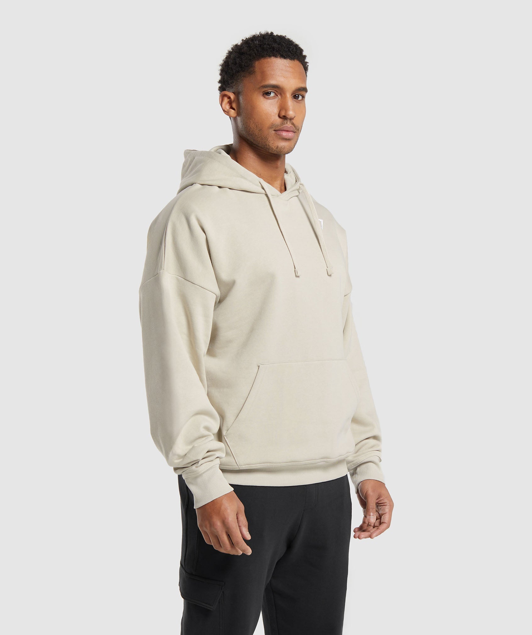 Crest Oversized Hoodie in Pebble Grey - view 3