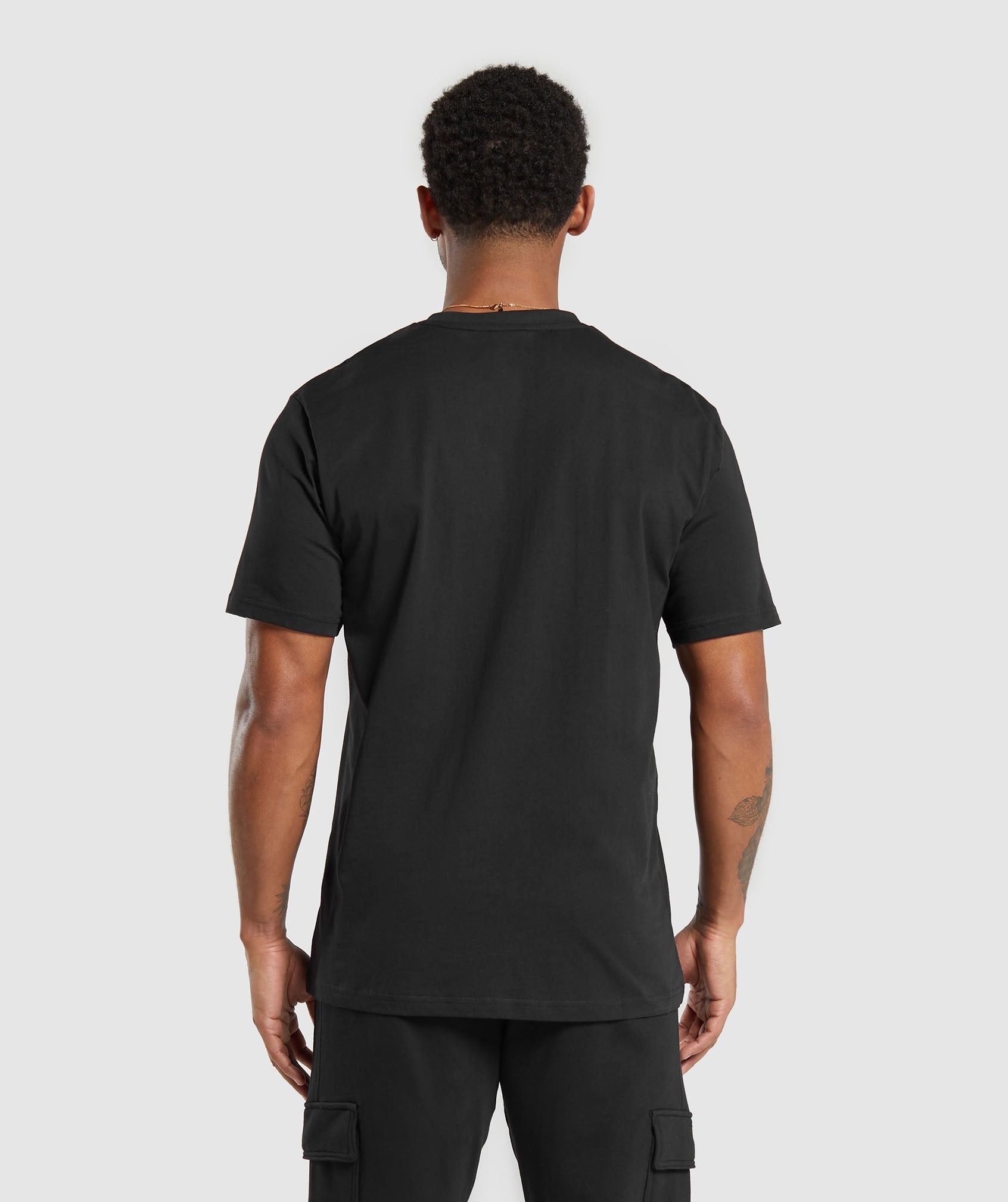 Crest V-Neck T Shirt in Black - view 2