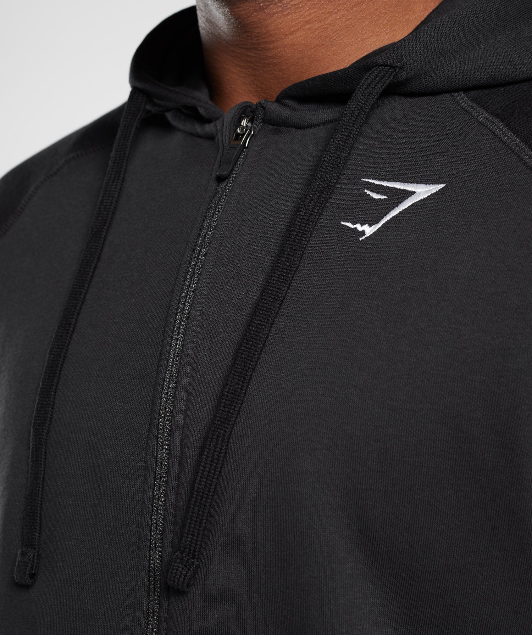 Crest Zip Up Hoodie in Black - view 5