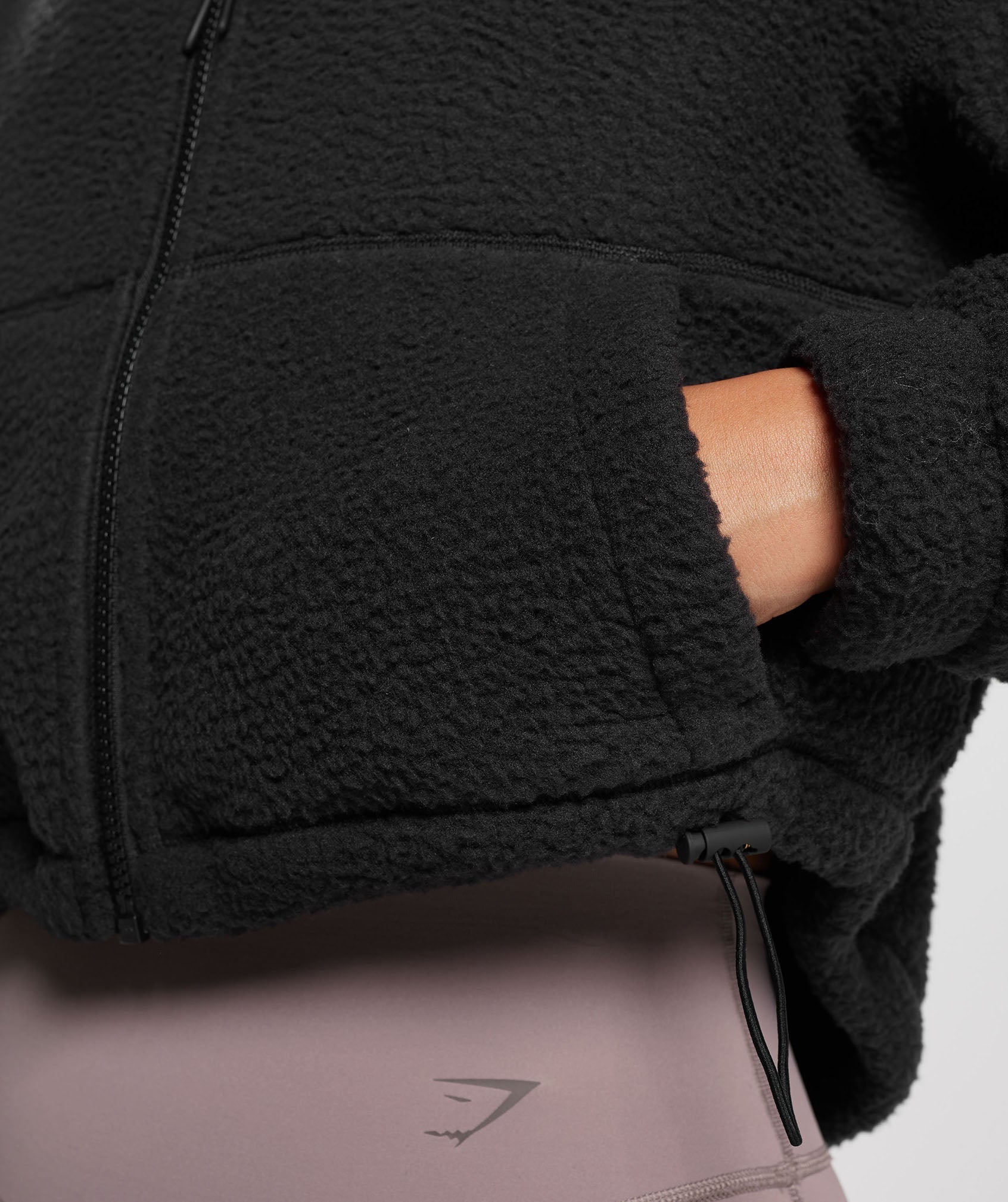 Elevate Fleece Midi Jacket in Black - view 6