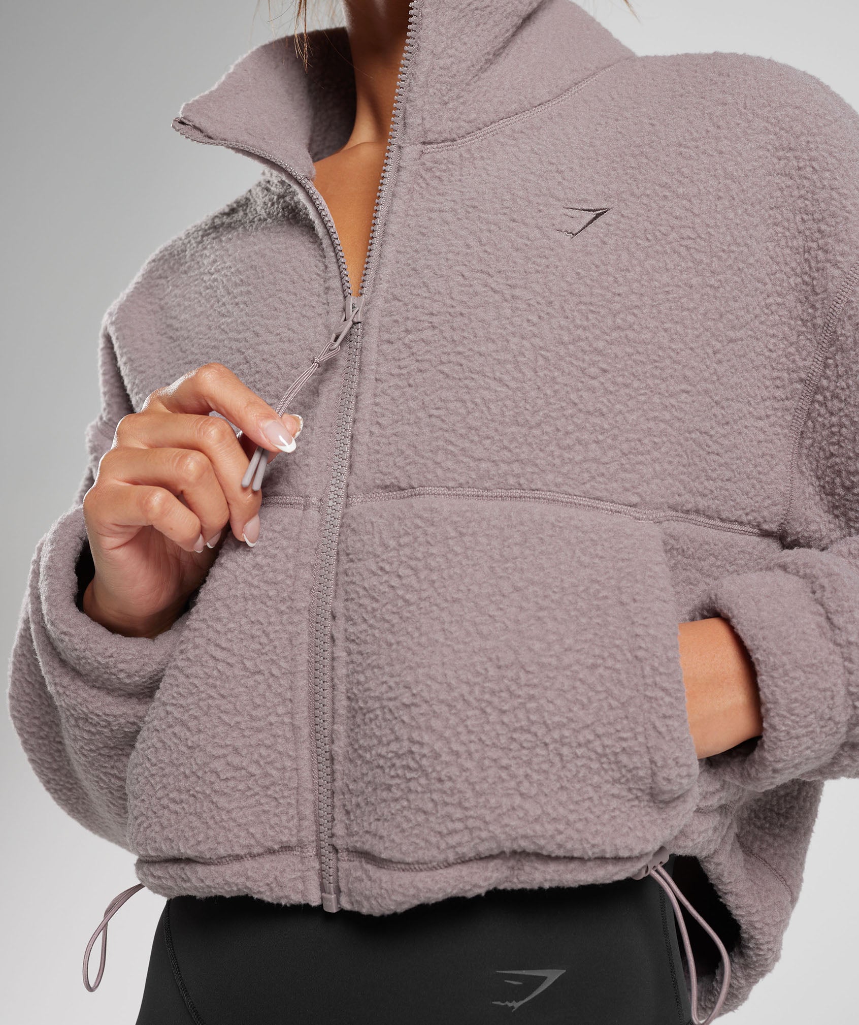 Elevate Fleece Midi Jacket in Washed Mauve - view 6