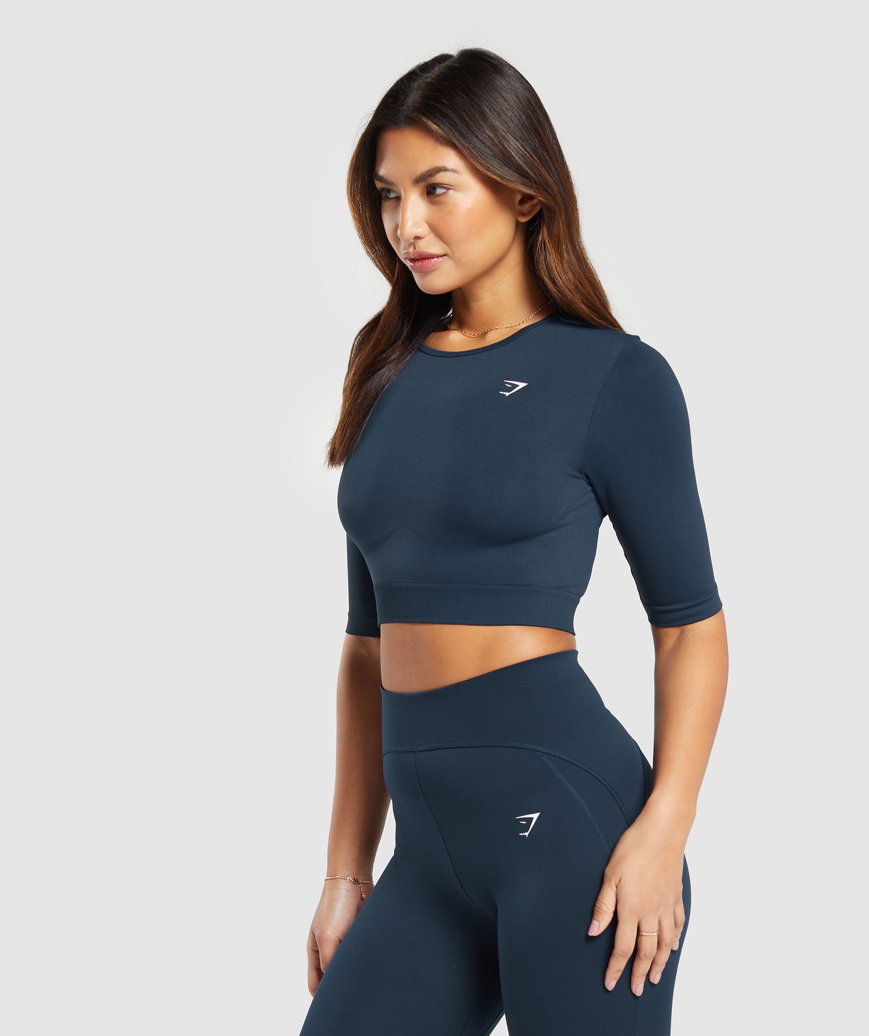 Everyday Seamless Crop Top in Navy - view 3