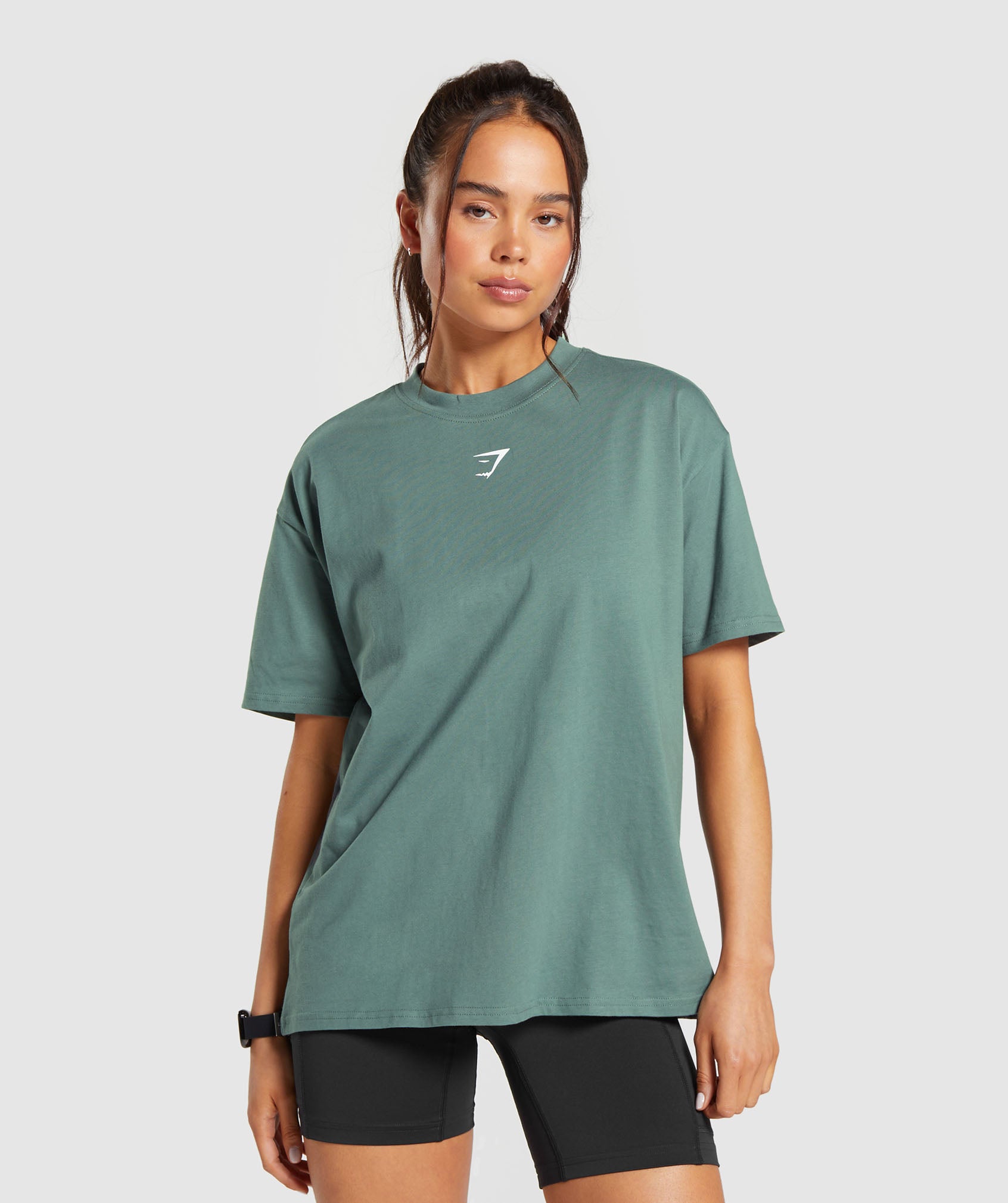 Fraction Oversized T-Shirt in Cargo Teal - view 2
