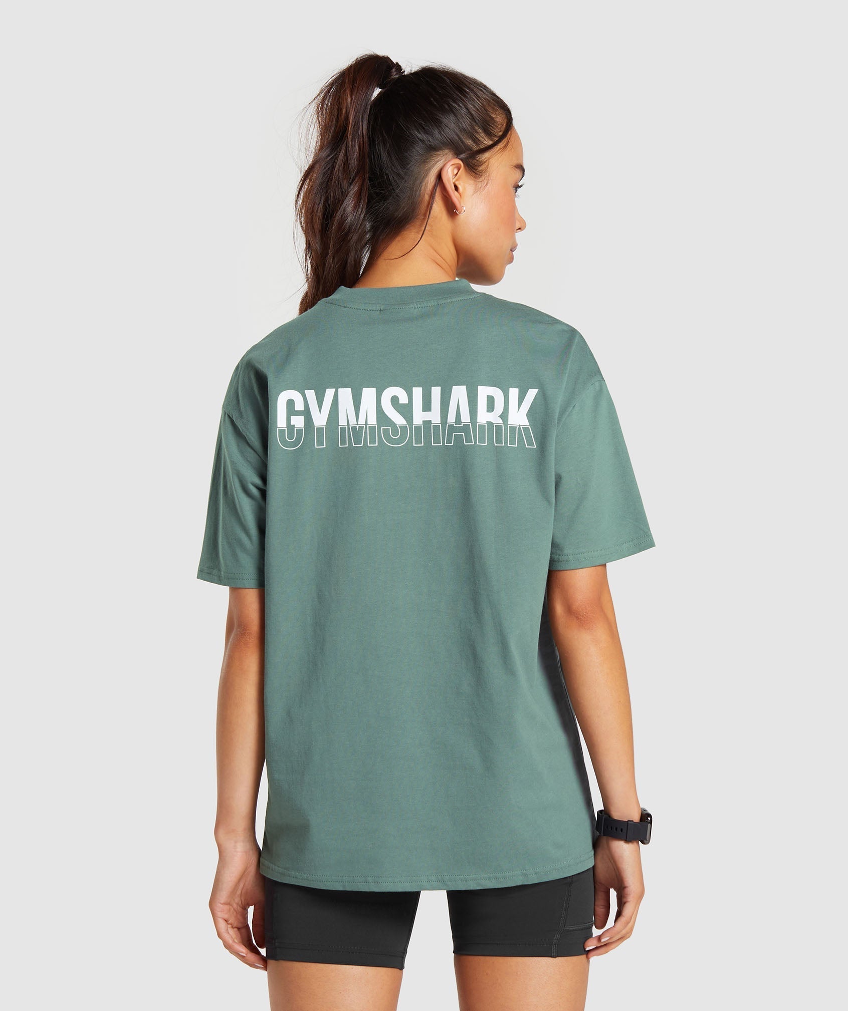 Fraction Oversized T-Shirt in Cargo Teal