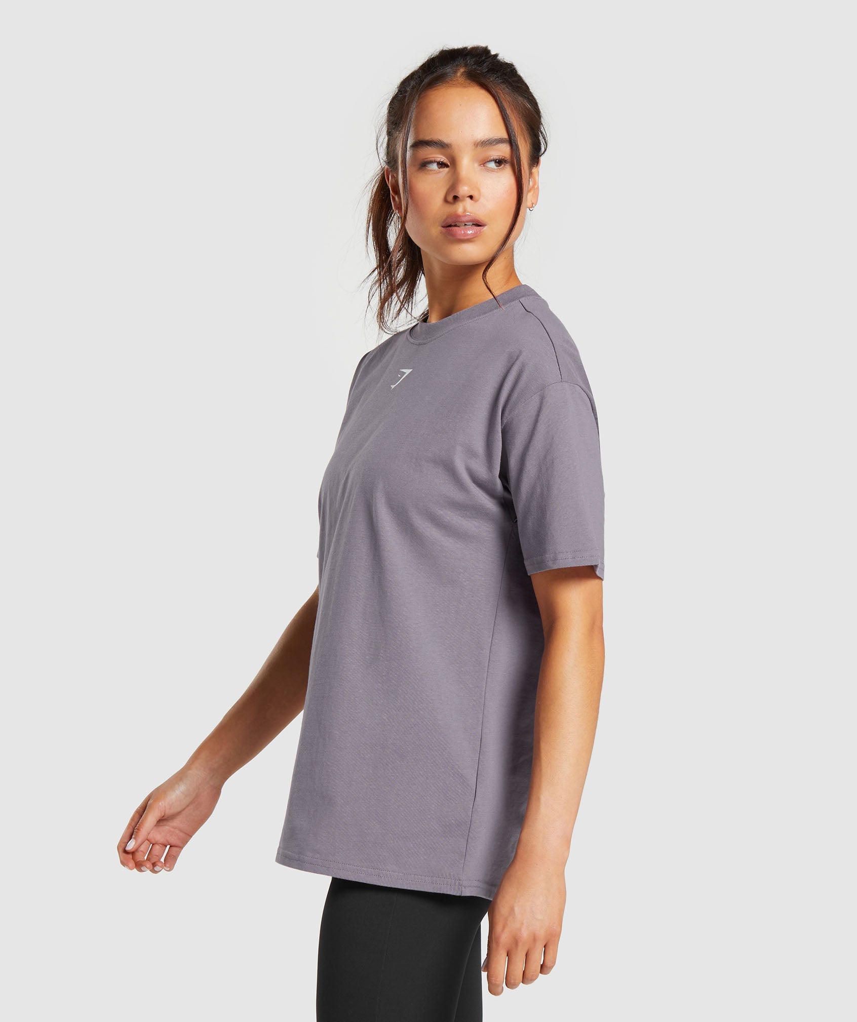 Fraction Oversized T-Shirt in Fog Purple - view 3