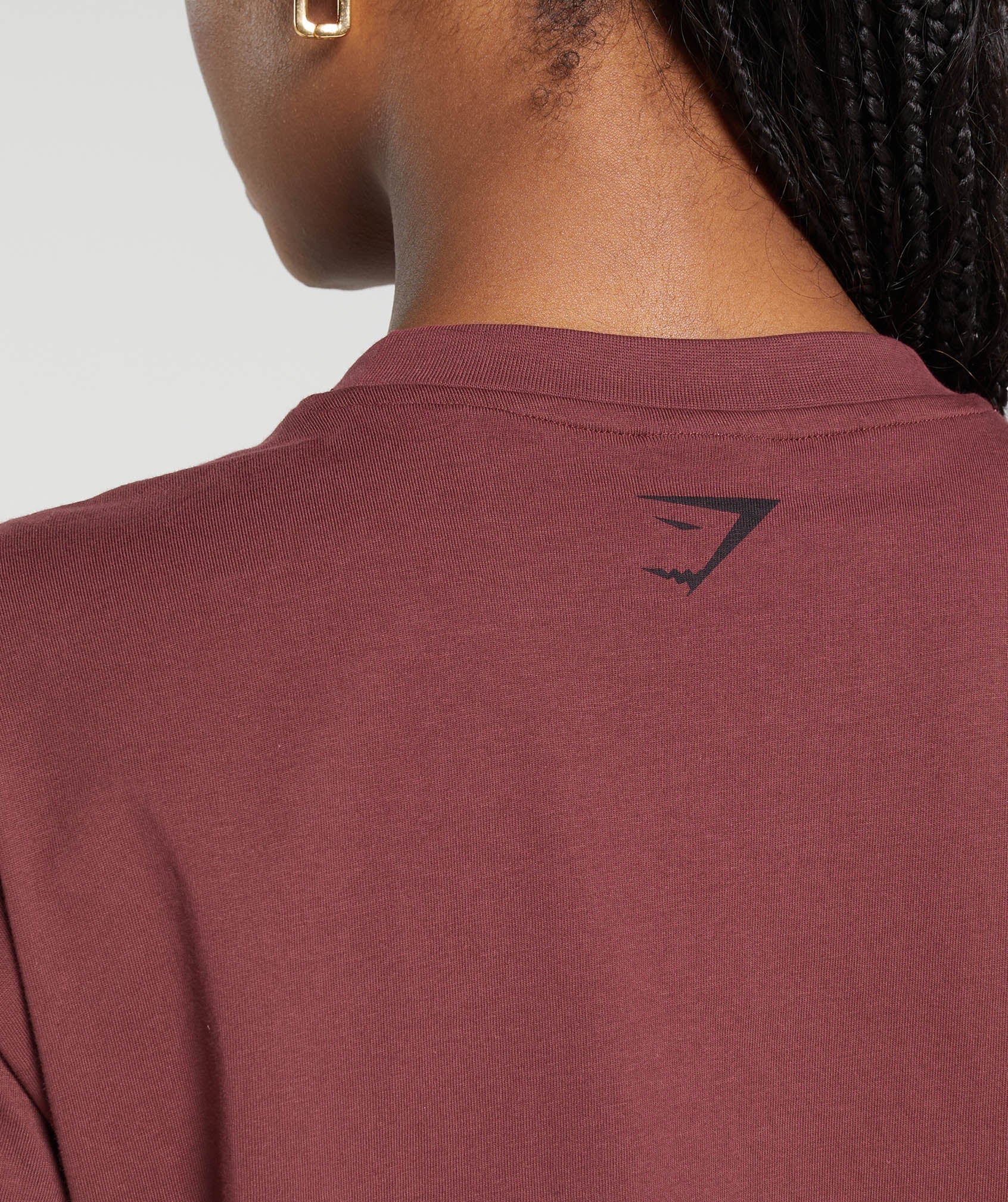 Built Oversized T-Shirt in Washed Burgundy - view 6