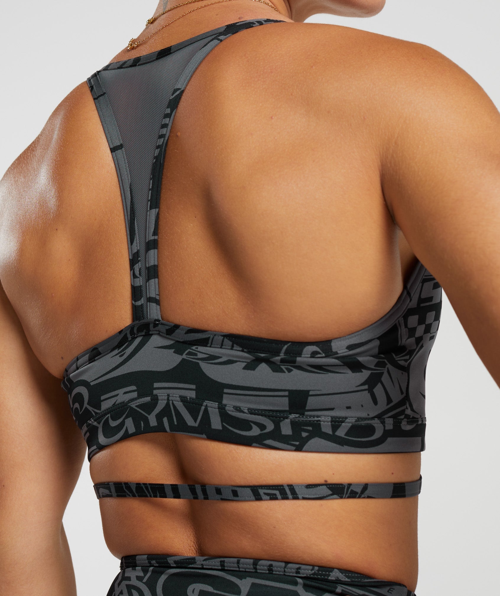 GS Power Strappy Sports Bra in Dark Grey - view 5