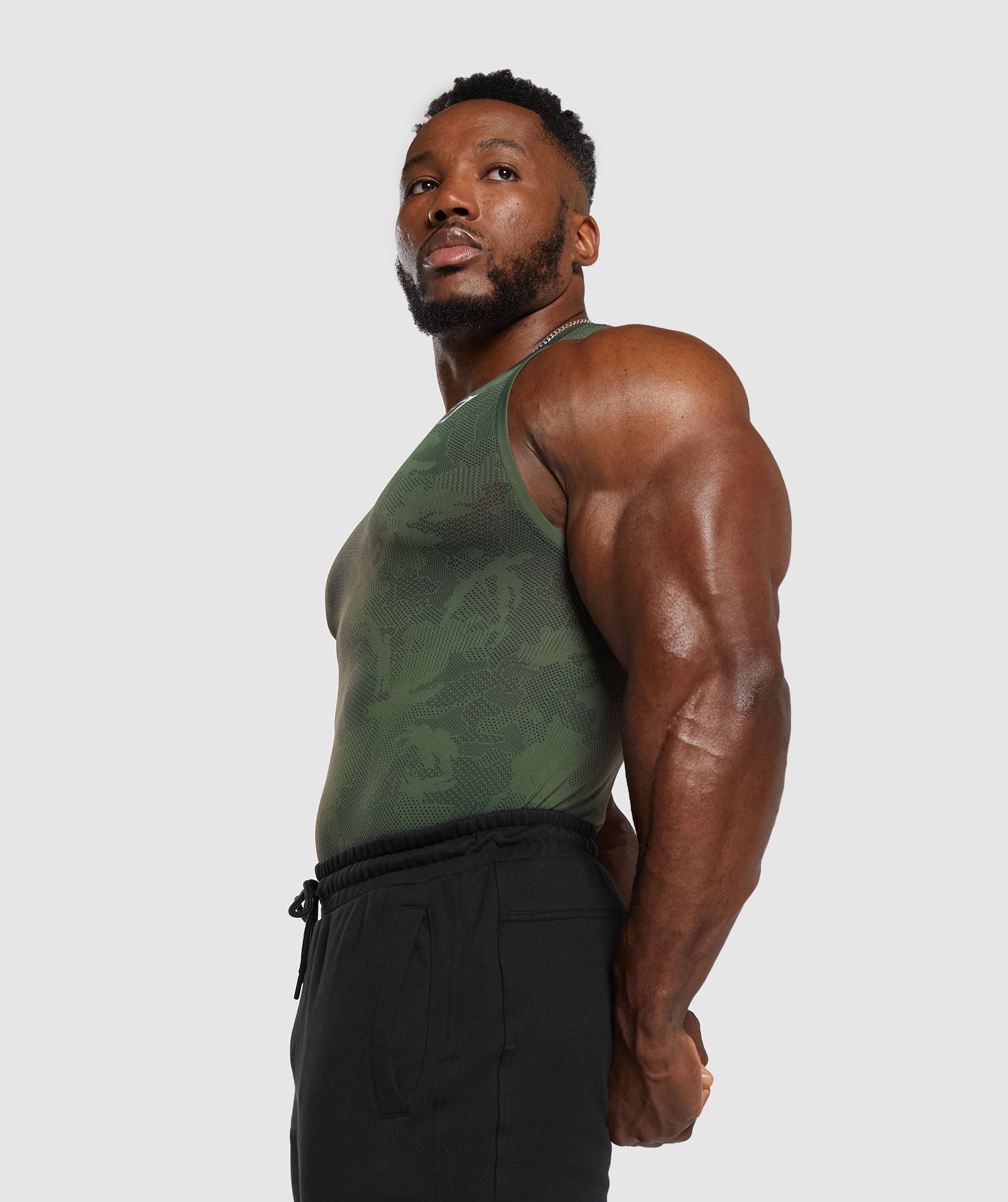 Geo Seamless Tank in Core Olive/Black - view 5