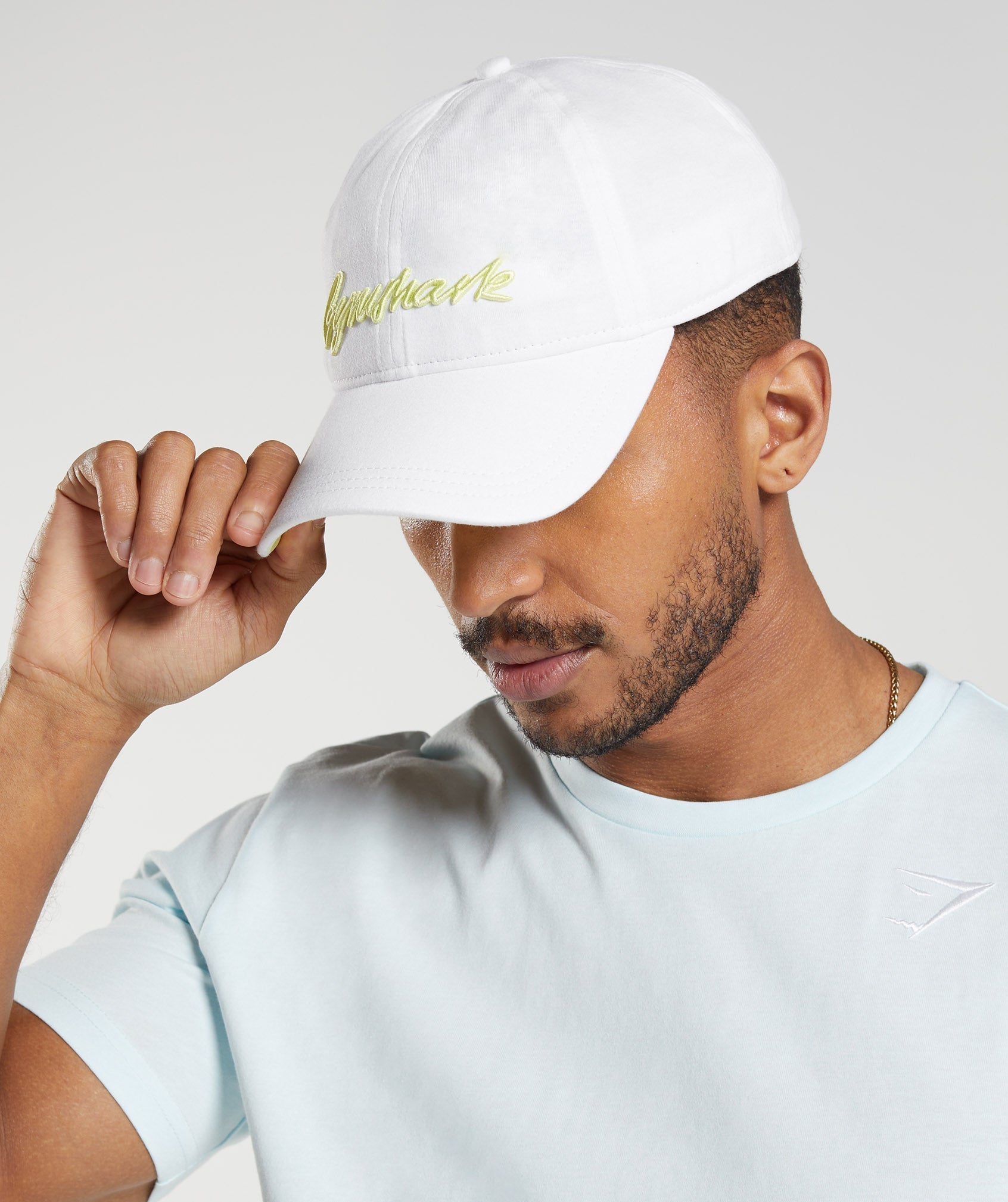 Handwriting Baseball Cap in White/Firefly Green - view 4