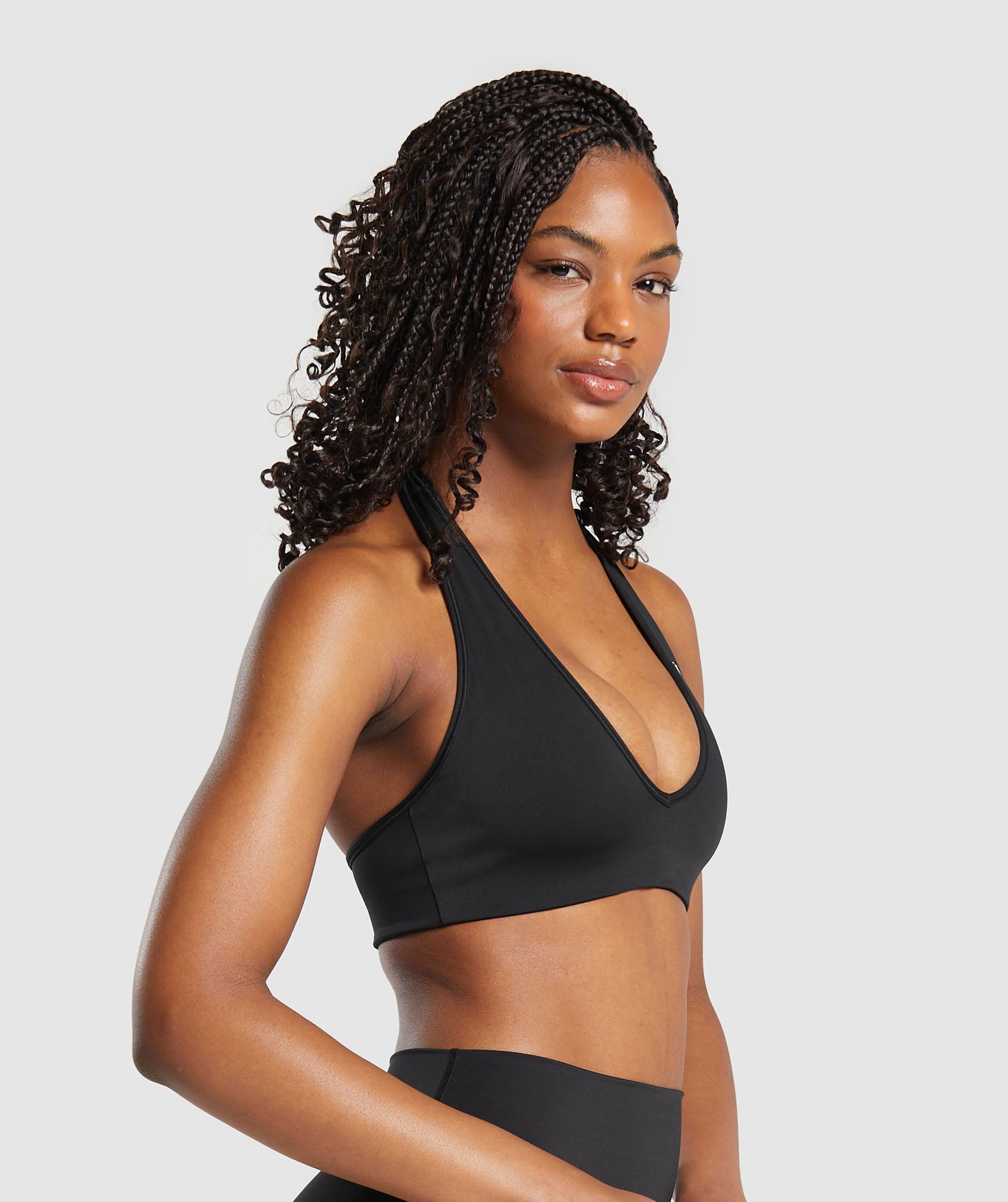 Halterneck Sports Bra in Black - view 3