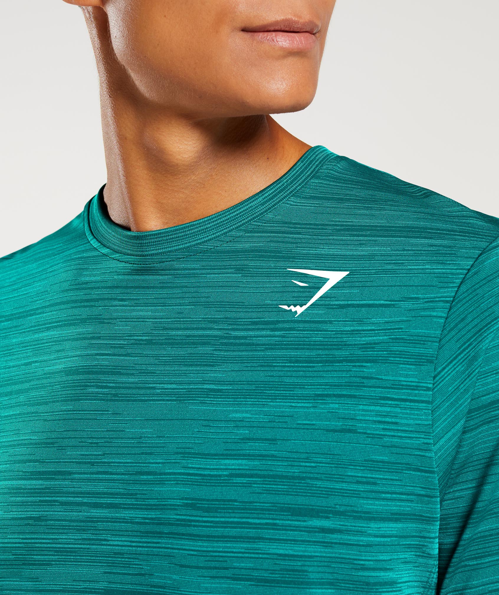 Heather Seamless T-Shirt in Deep Teal/Seafoam Blue Marl - view 5