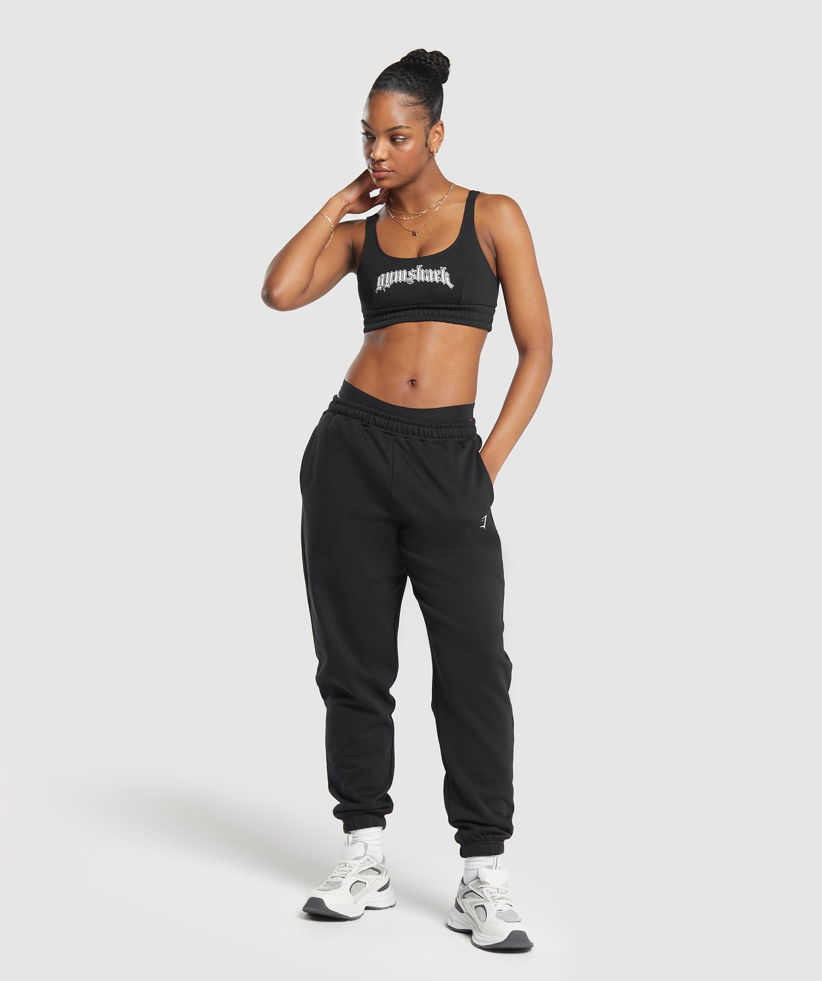 Heavy Flex Graphic Joggers in Black - view 4