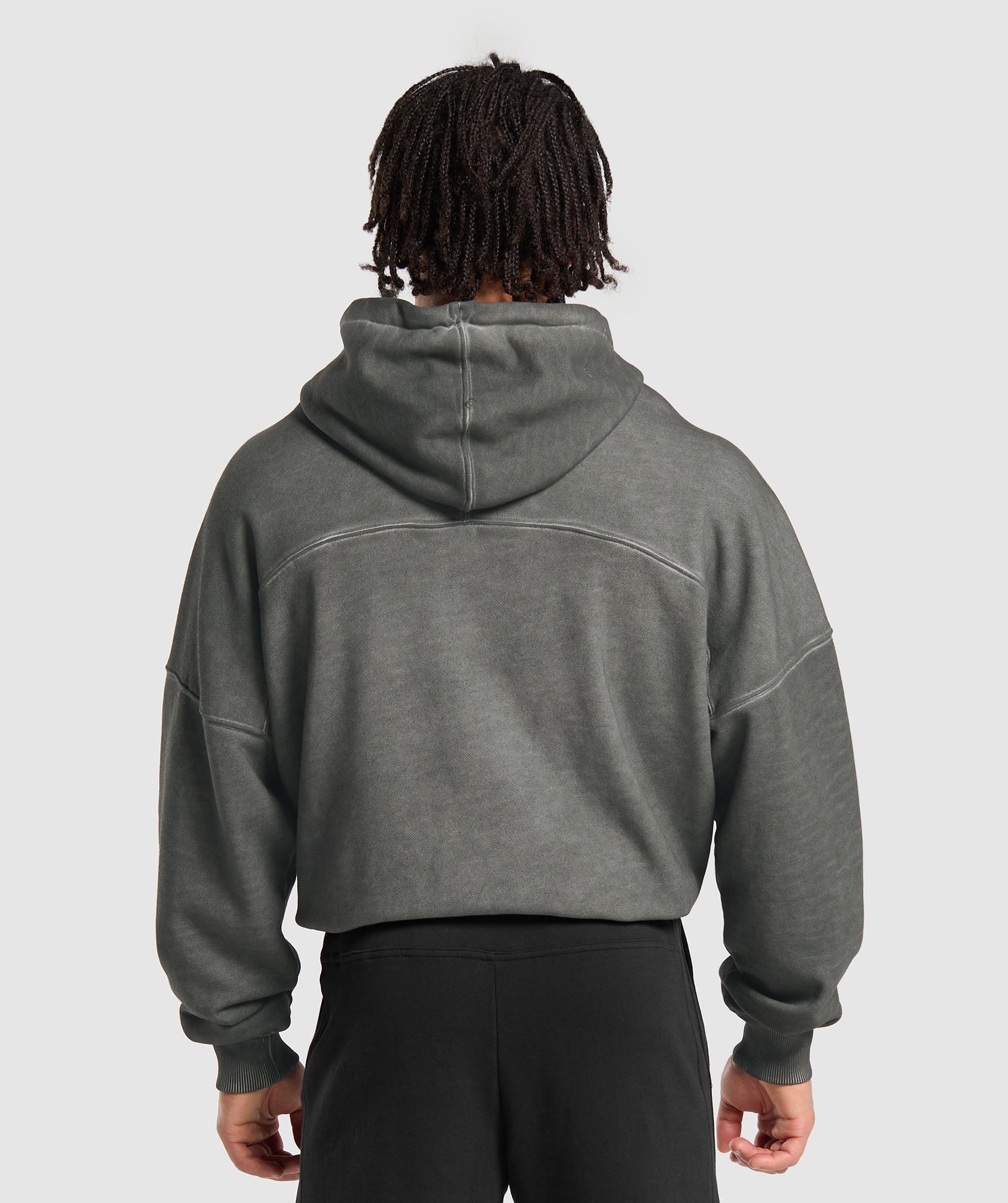 Heavyweight Washed Hoodie in Black - view 2