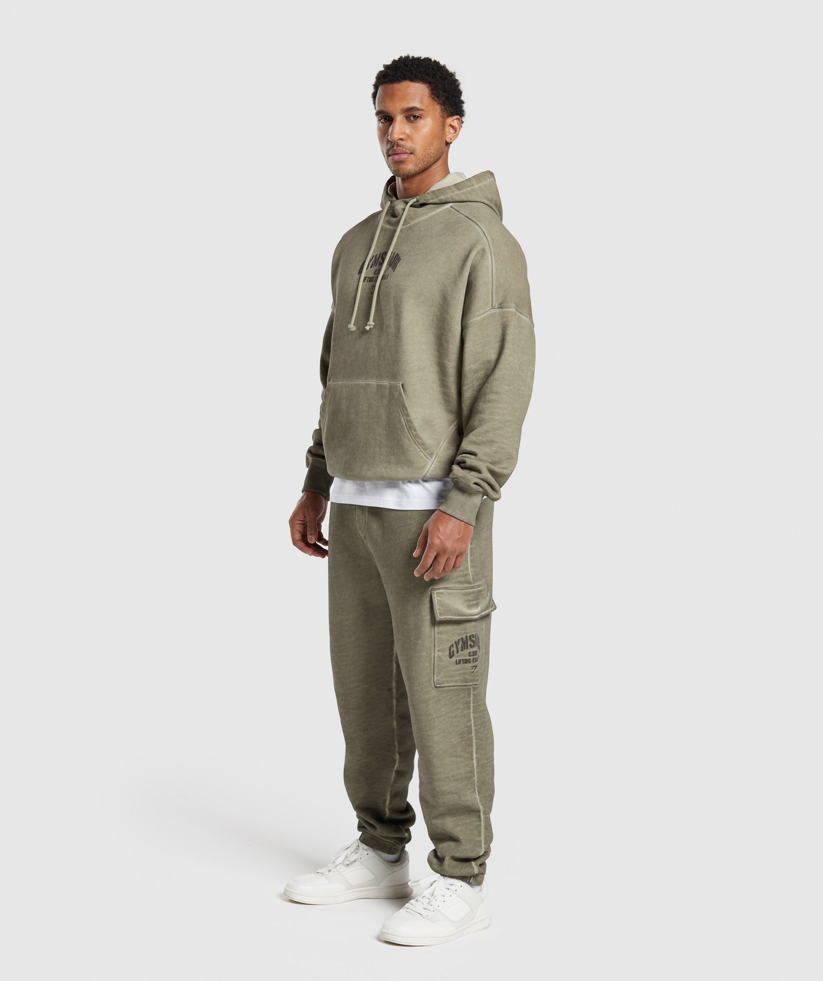 Heavyweight Washed Hoodie in Utility Green - view 4