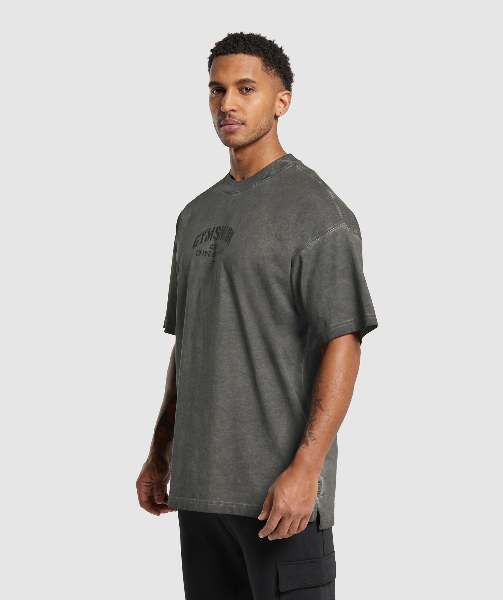 Heavyweight Washed T-Shirt in Black - view 3