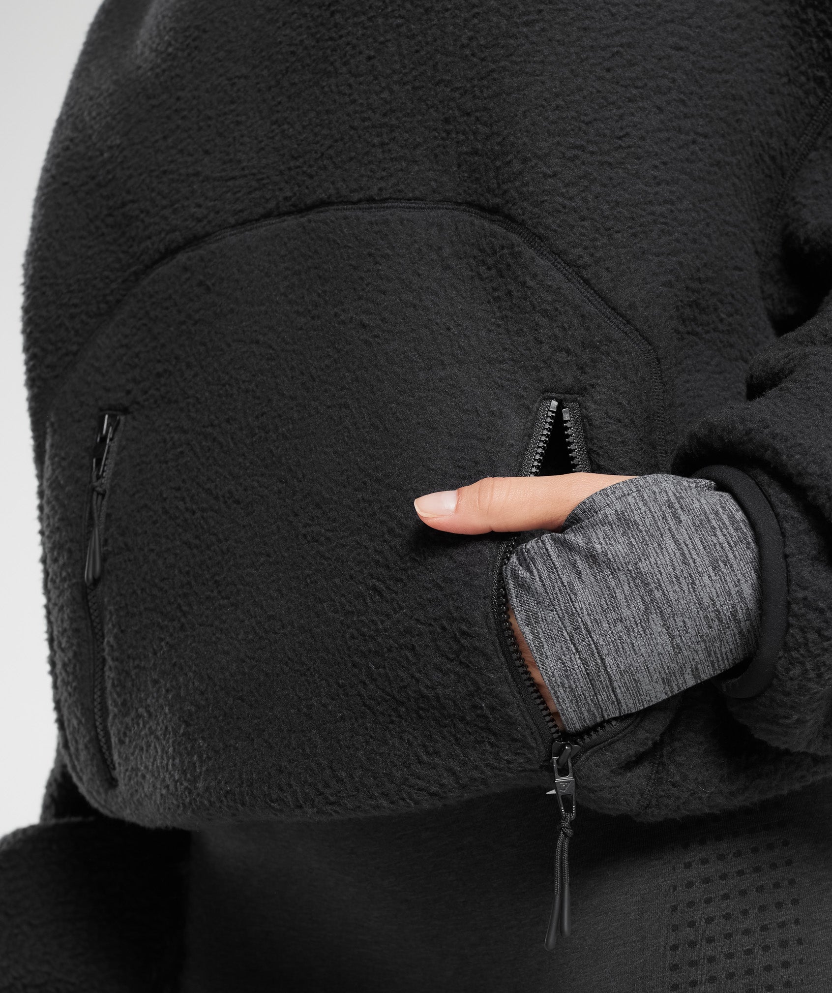 Holt Textured Fleece in Black - view 7