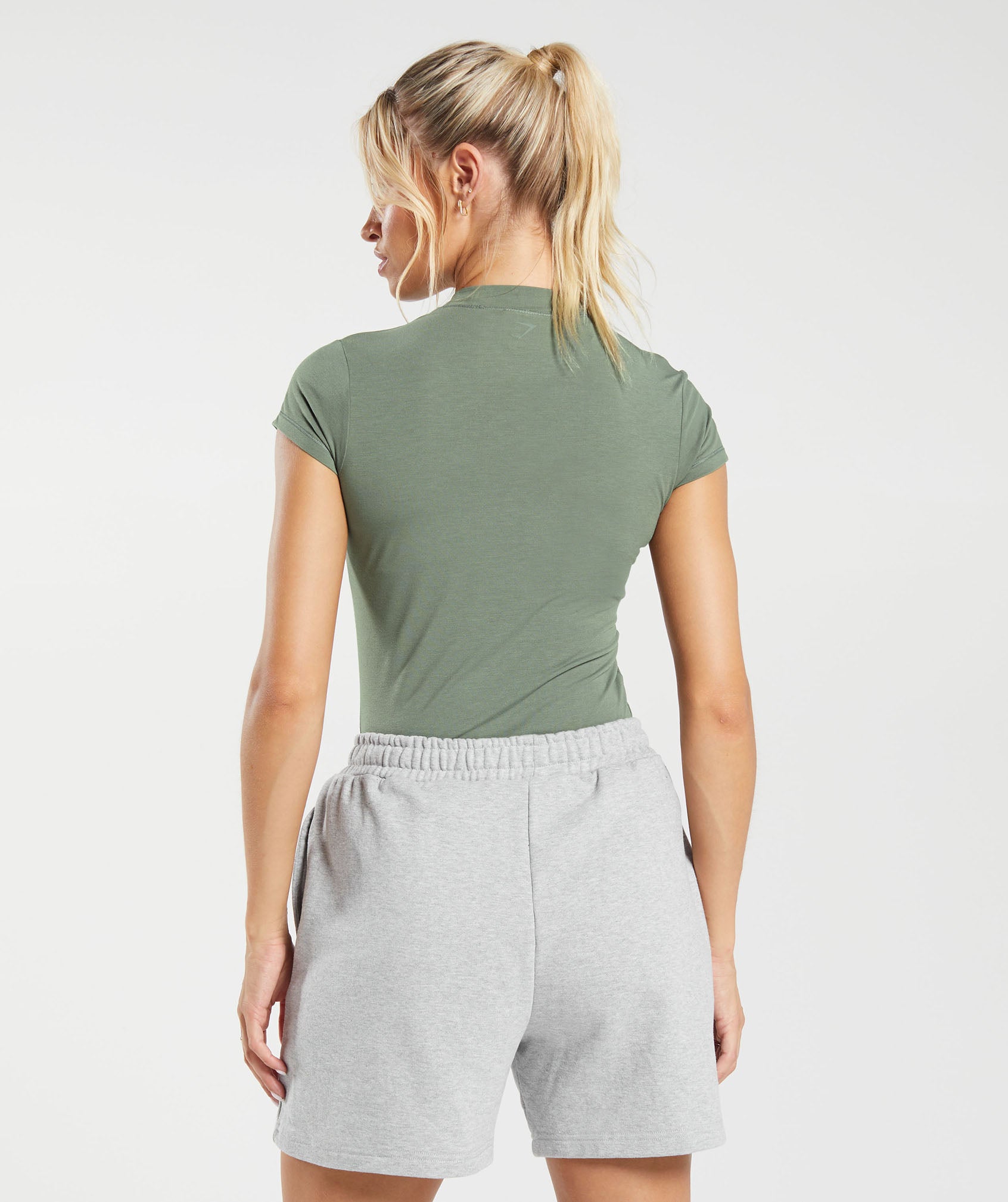 Jersey Body Fit T-Shirt in Dusk Green - view 2