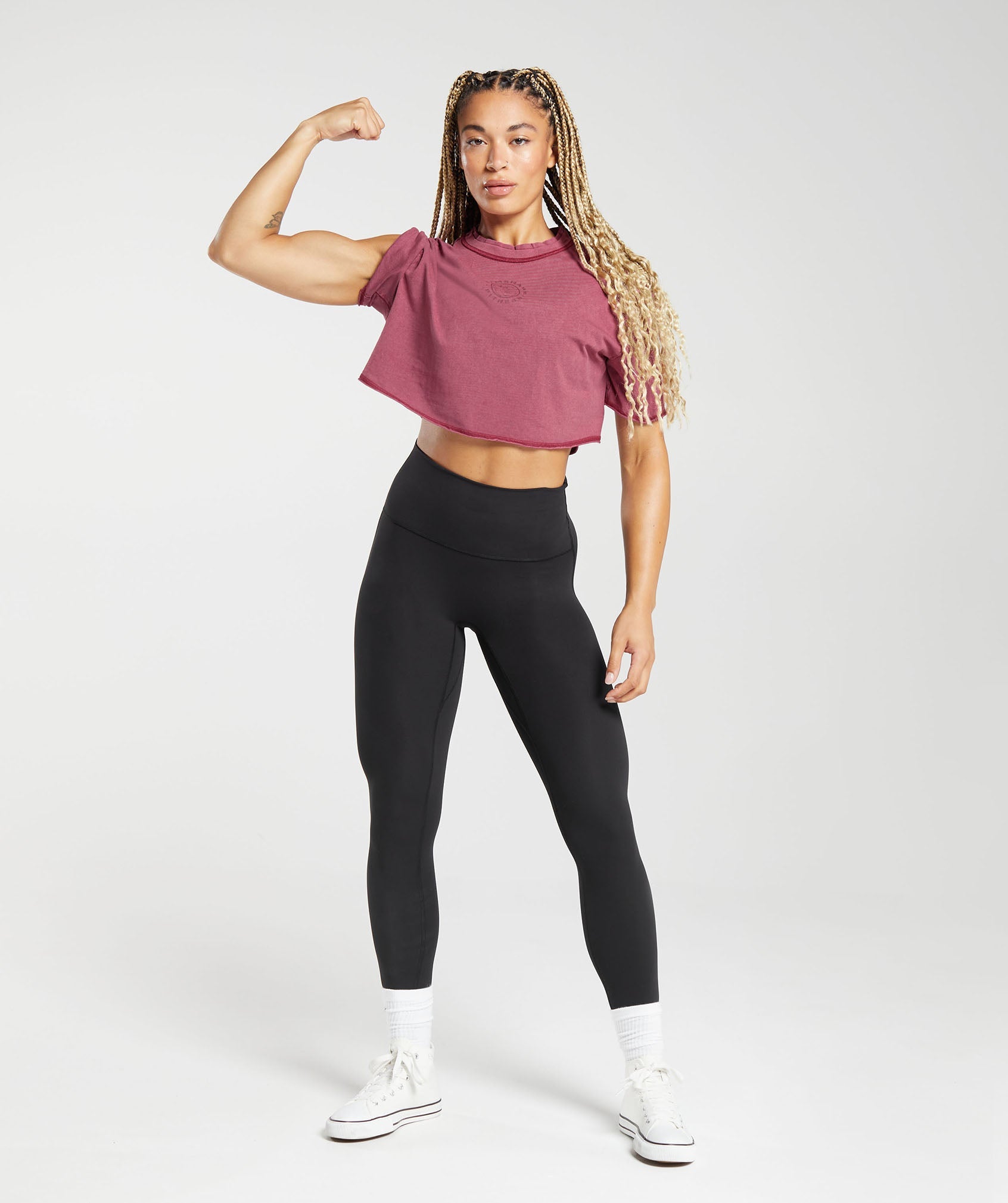 Legacy Washed Crop Top in Raspberry Pink - view 4
