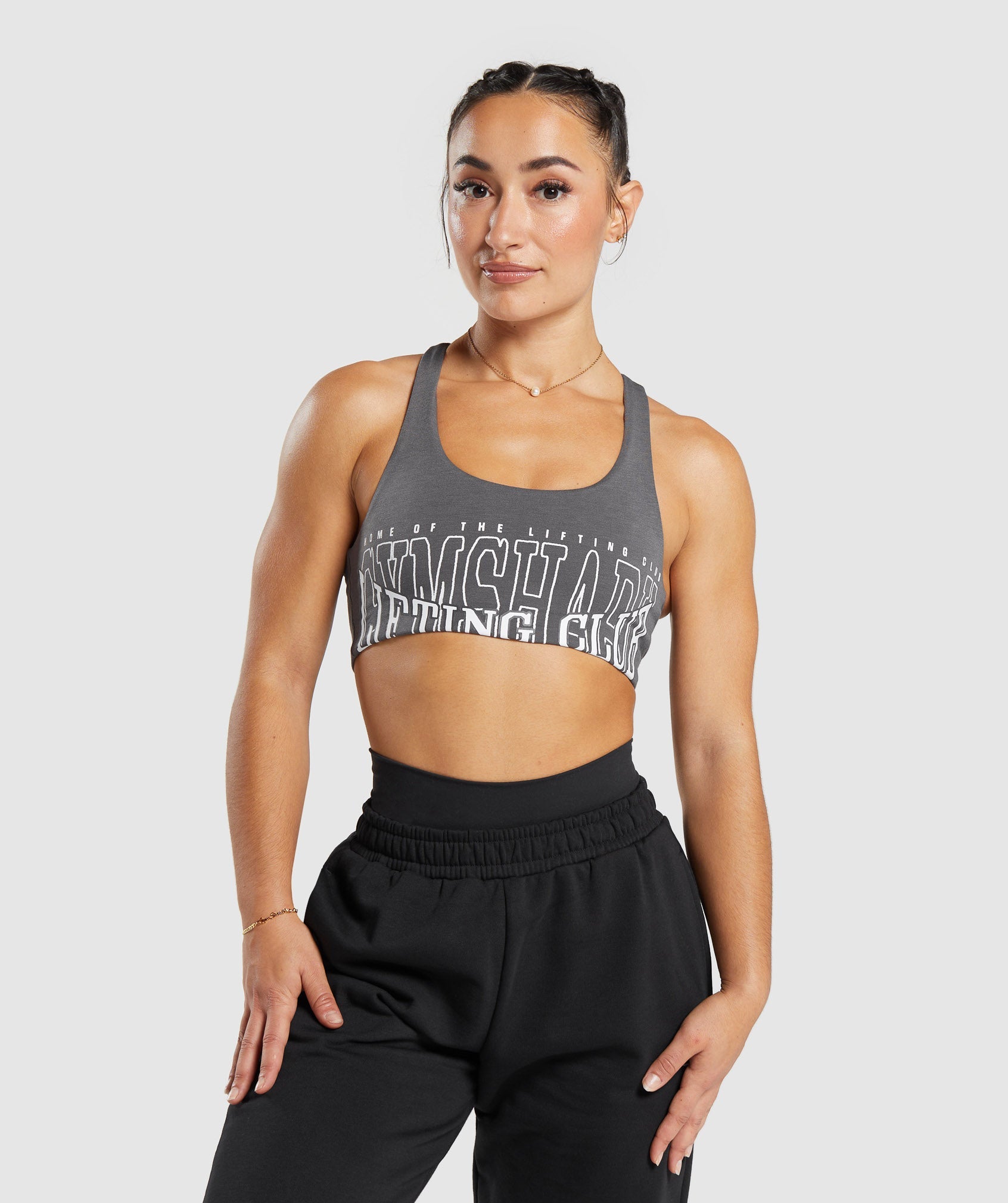 Lifting Graphic Bralette in Dark Grey - view 1