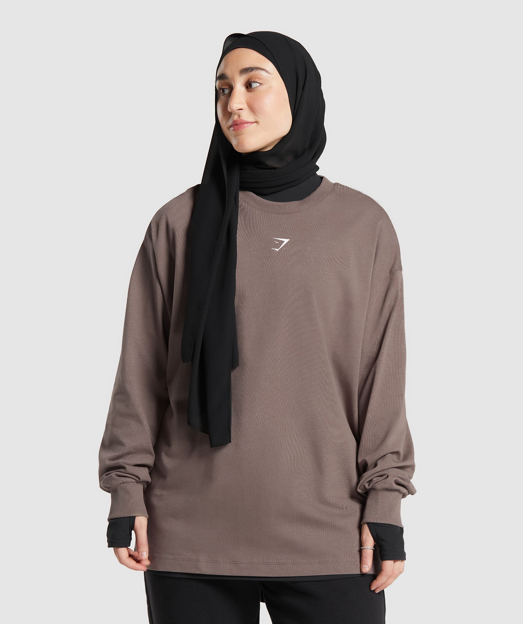 GS X Leana Deeb Graphic Oversized Long Sleeve Top