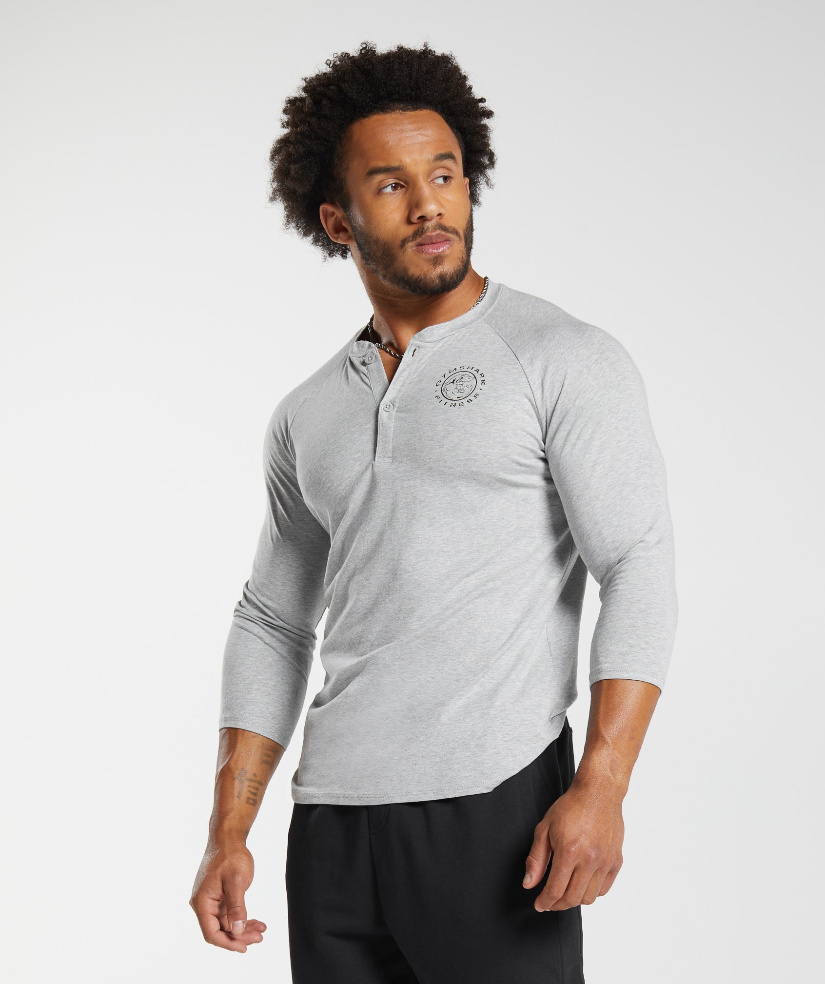 Legacy Henley in Light Grey Marl - view 3