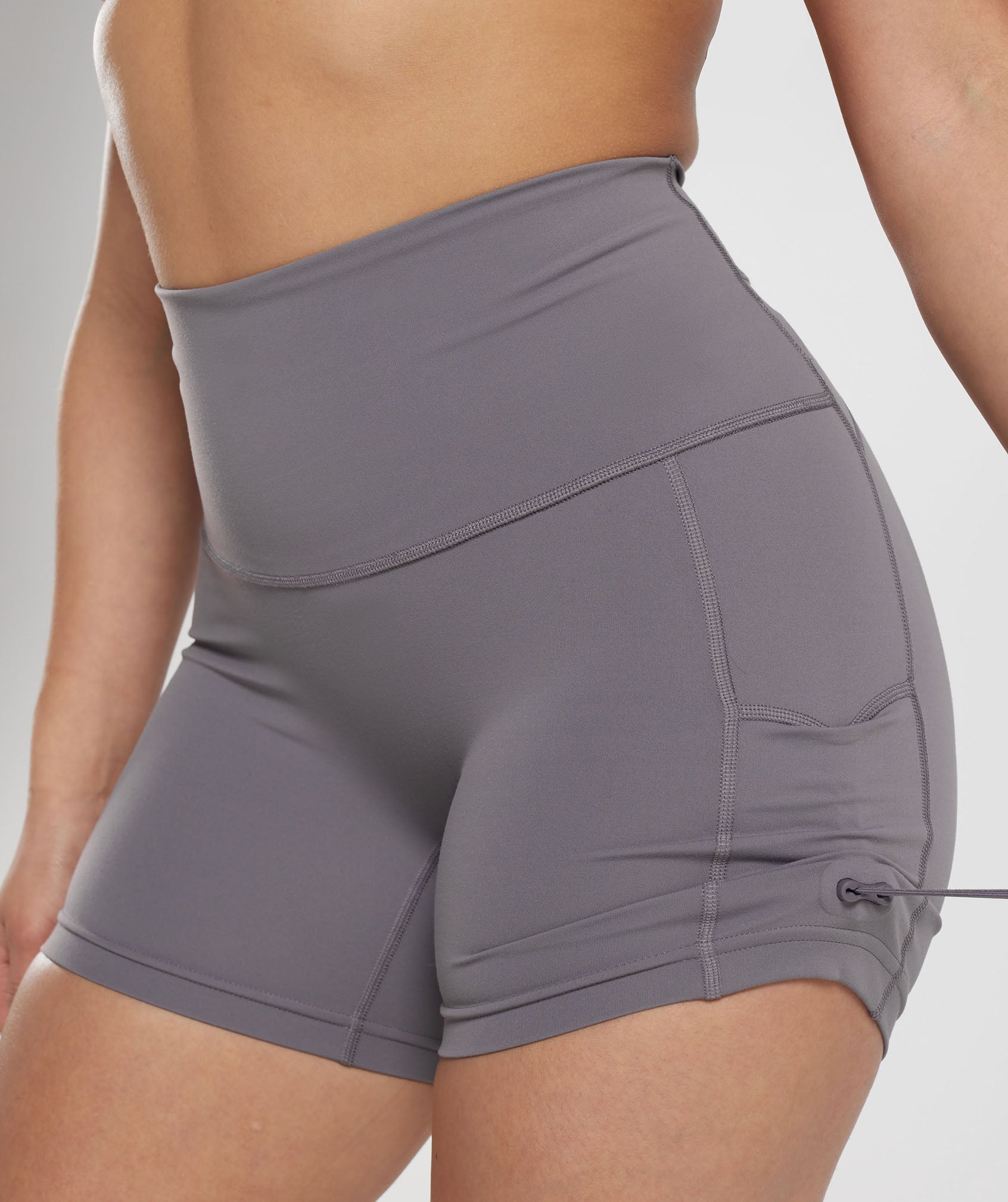 Legacy Ruched Tight Shorts in Titanium Grey - view 5