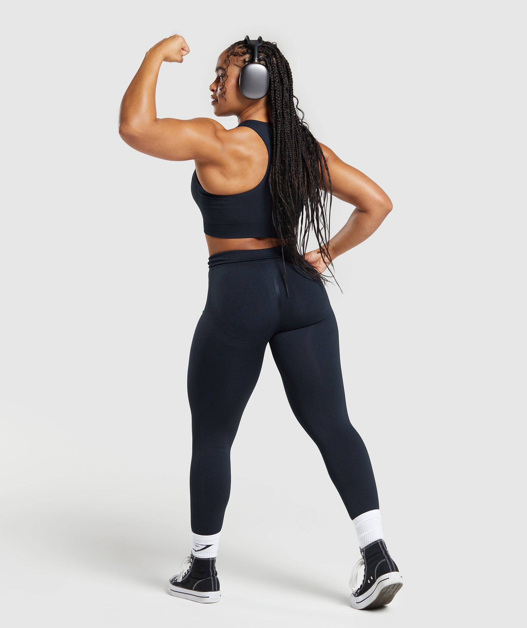 Lift Contour Seamless Leggings in Midnight Blue/Black Marl - view 4
