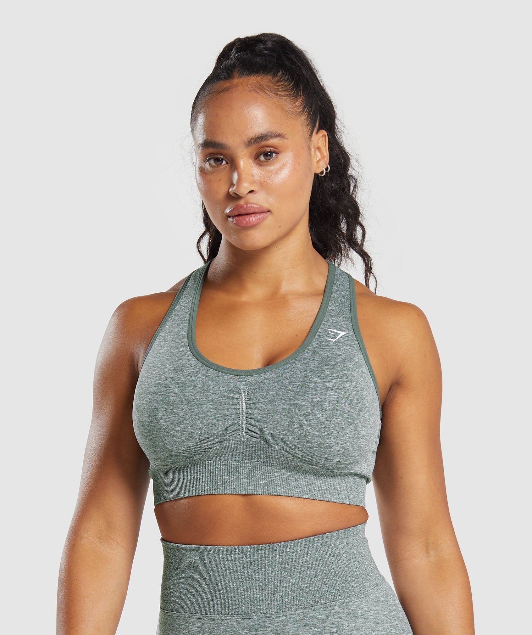 Lift Contour Seamless Sports Bra in Slate Teal/White Marl - view 1