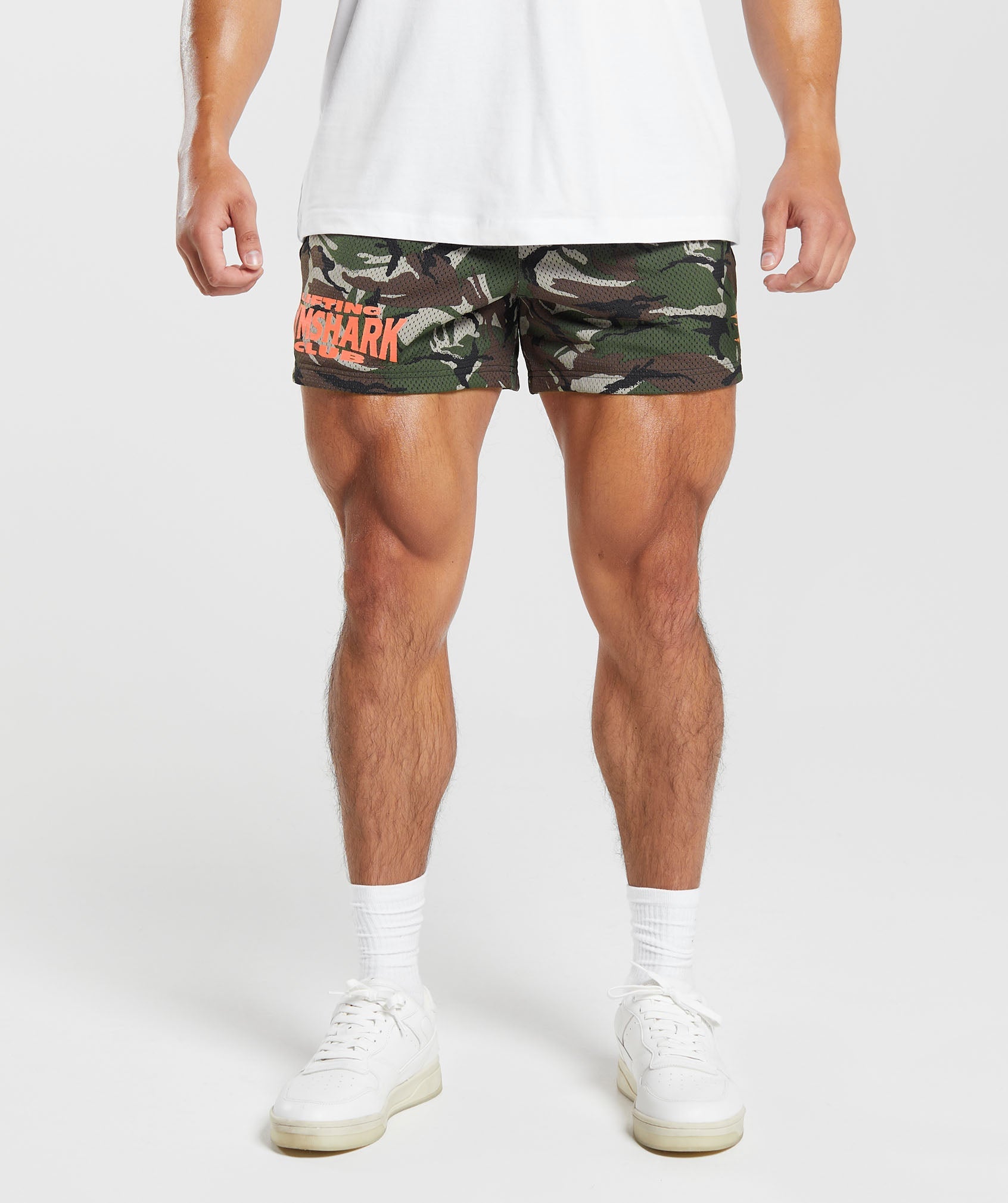 Lifting Club Printed Mesh 5" Shorts in Winter Olive - view 1