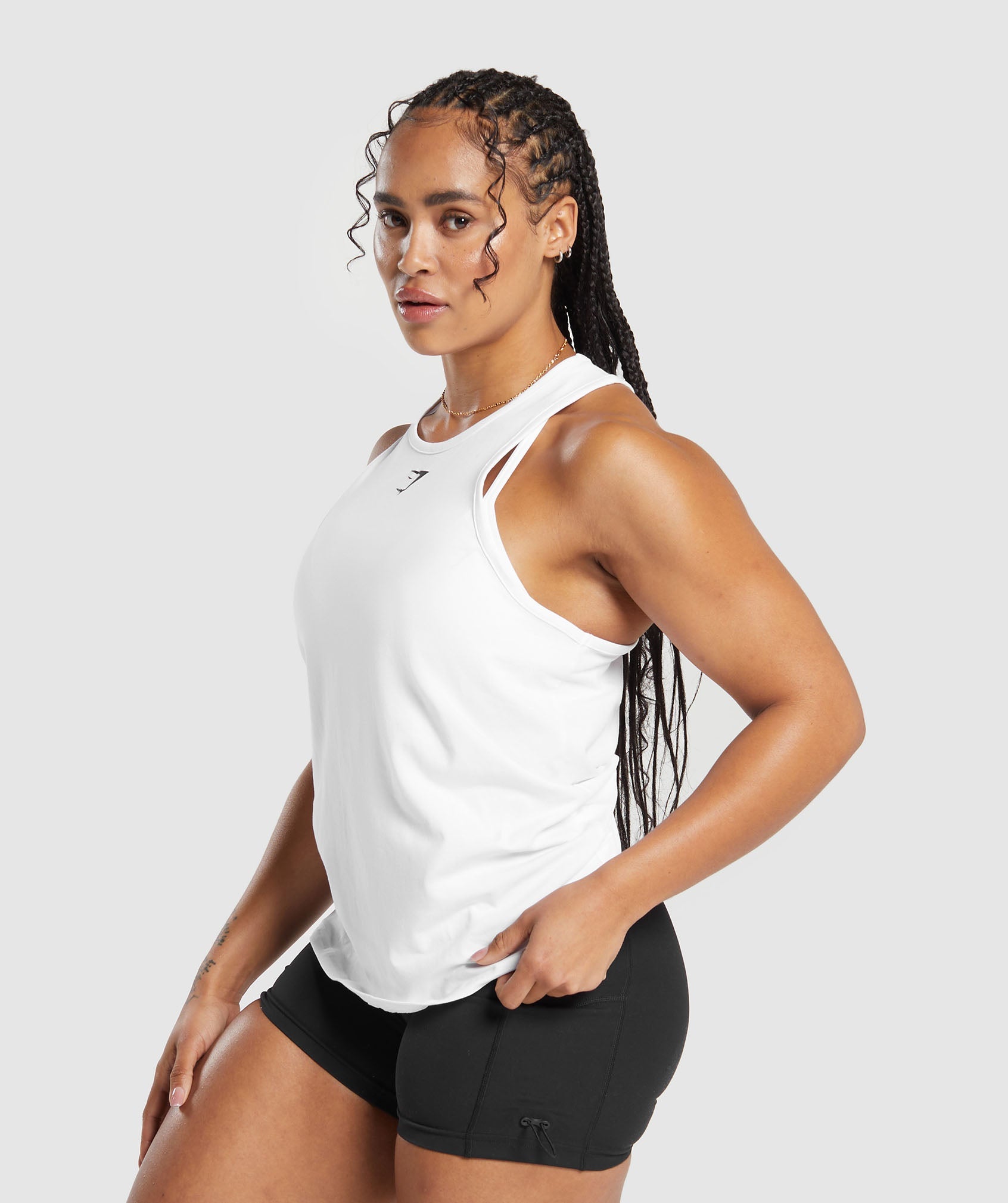 Training Cotton Tank in White - view 3