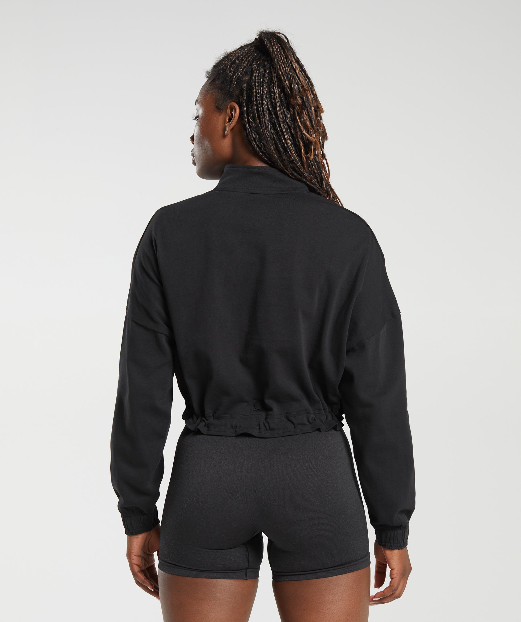 Lifting Lightweight 1/4 Zip Pullover in Black - view 2