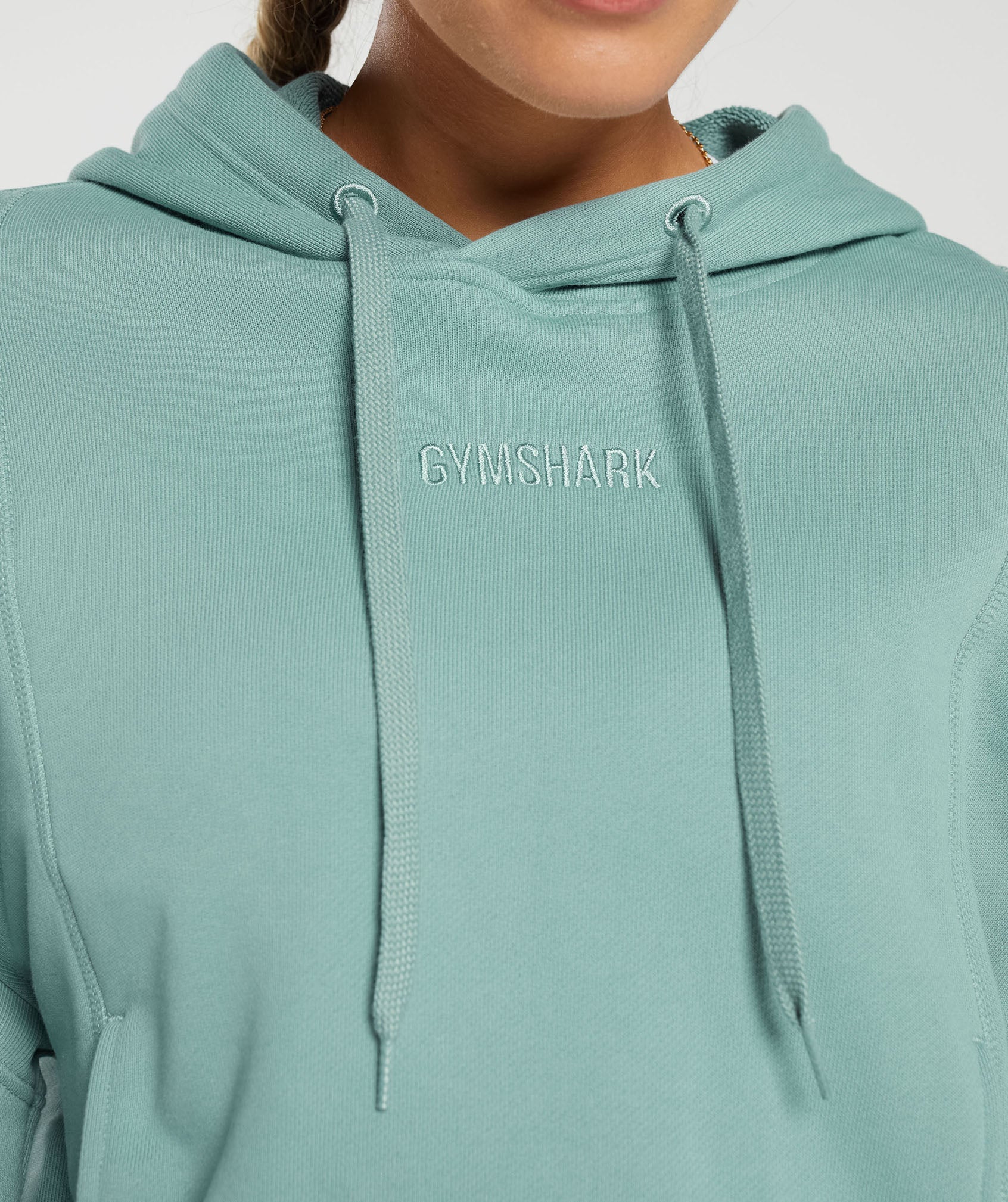 Heavyweight Loopback Sweat Hoodie in Duck Egg Blue - view 5