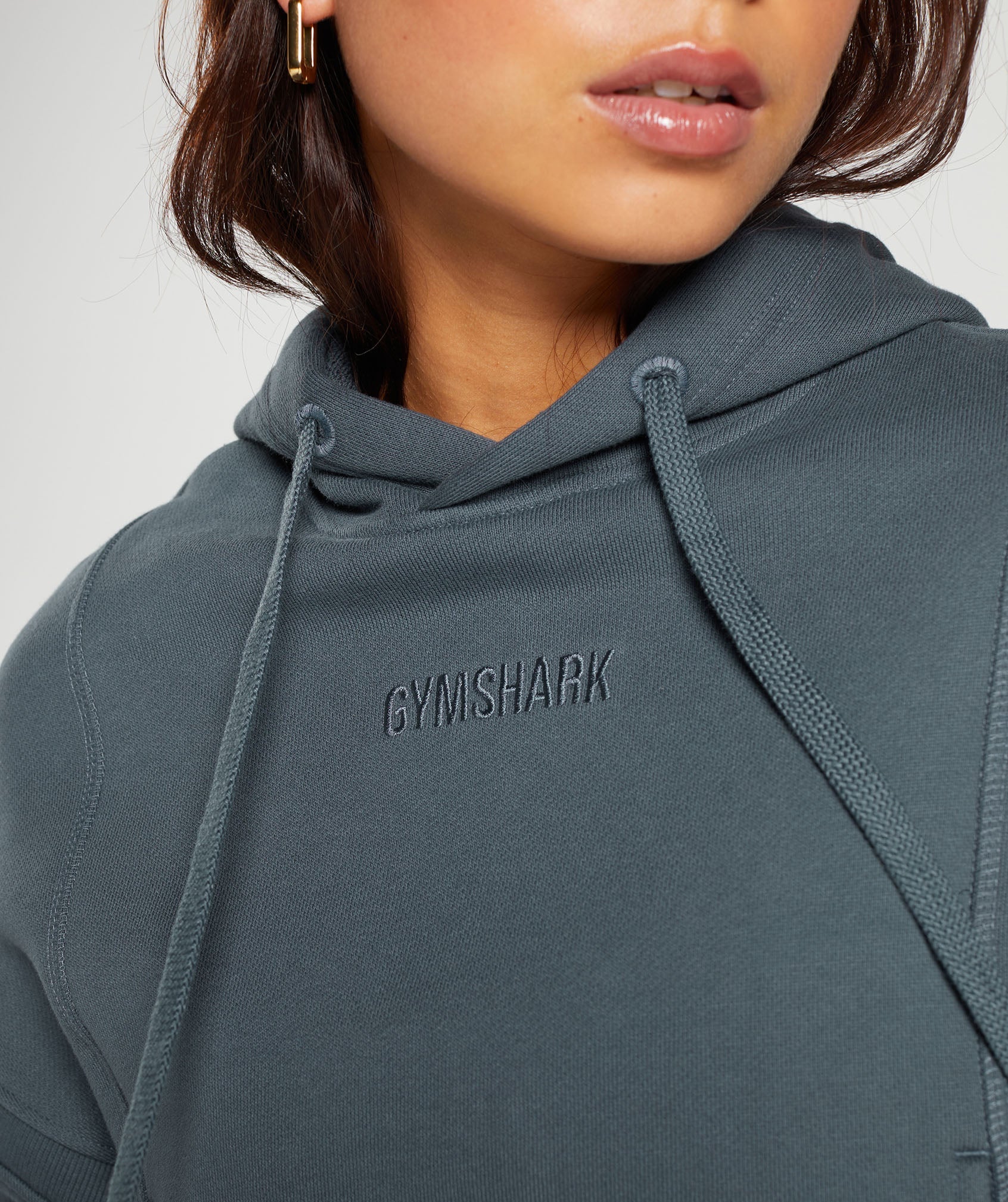 Loopback Sweat Hoodie in Titanium Blue - view 5