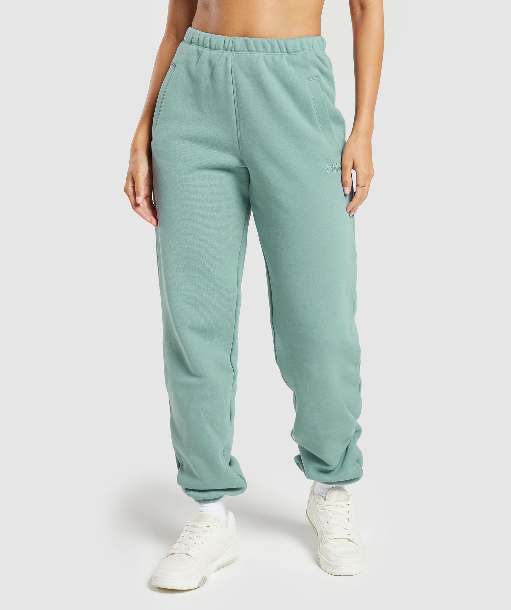 Heavyweight Loopback Sweat Joggers in Duck Egg Blue - view 1