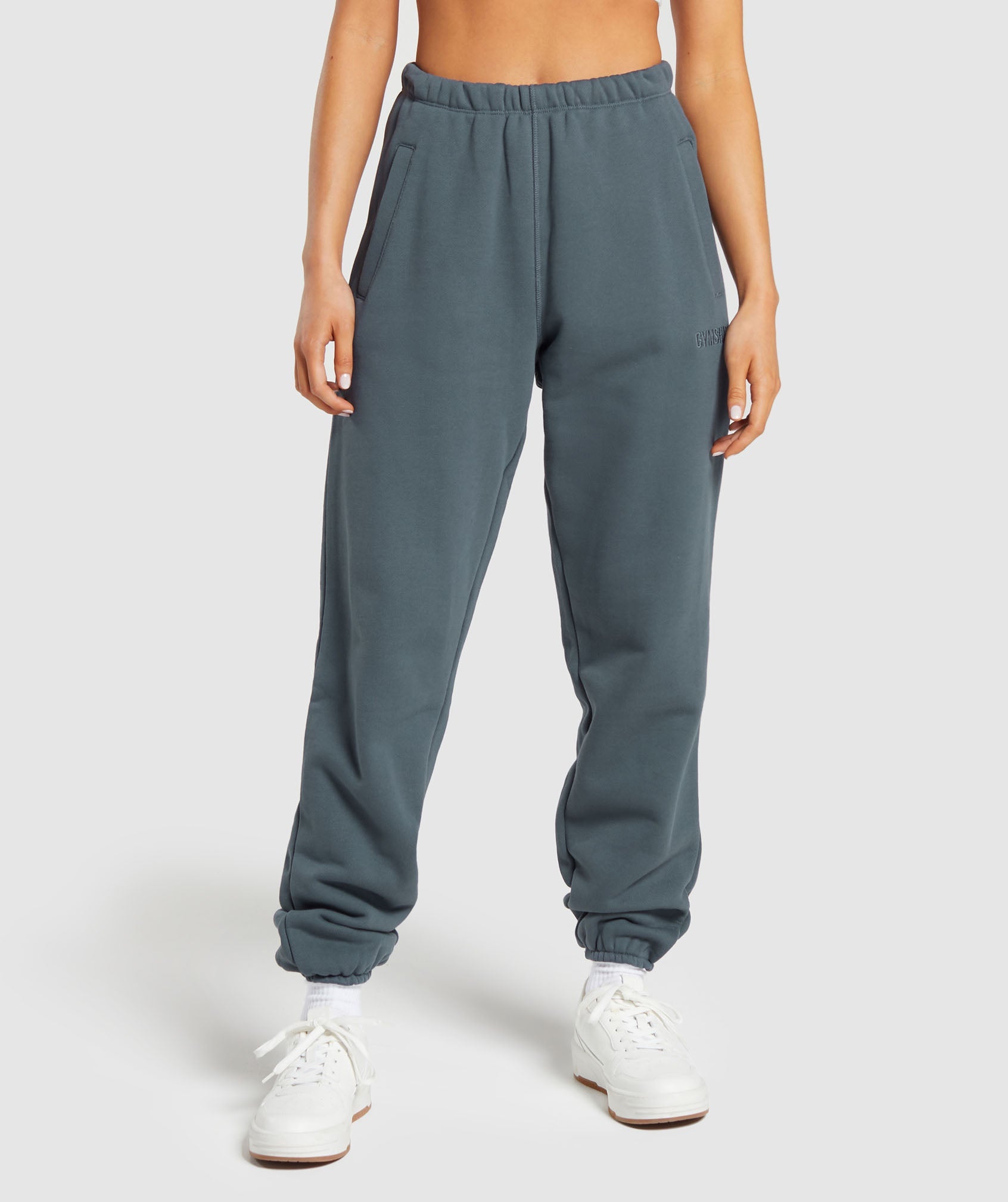 Heavyweight Loopback Sweat Joggers in Titanium Blue - view 1