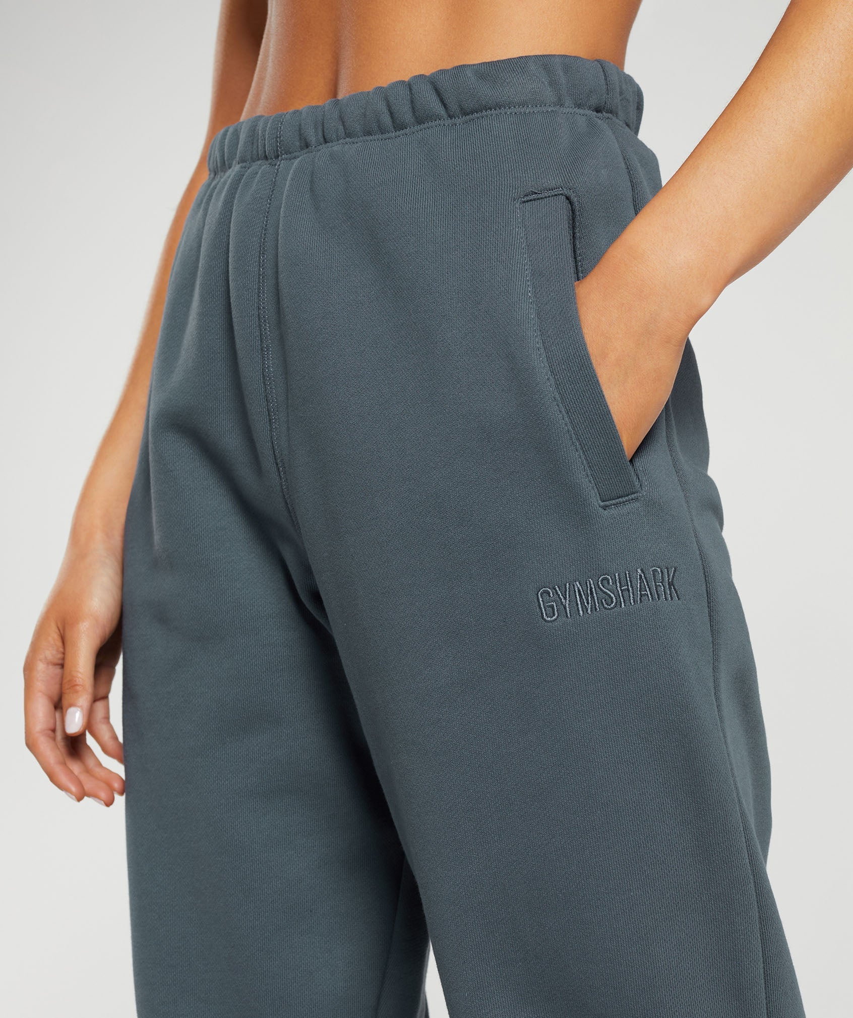 Heavyweight Loopback Sweat Joggers in Titanium Blue - view 5